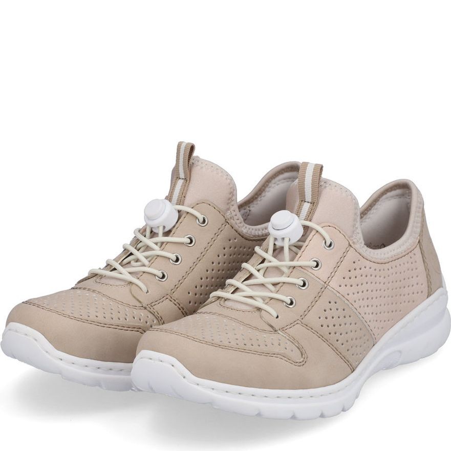 RIEKER Laisvalaikio bateliai moterims, Smėlio, Slipper 7