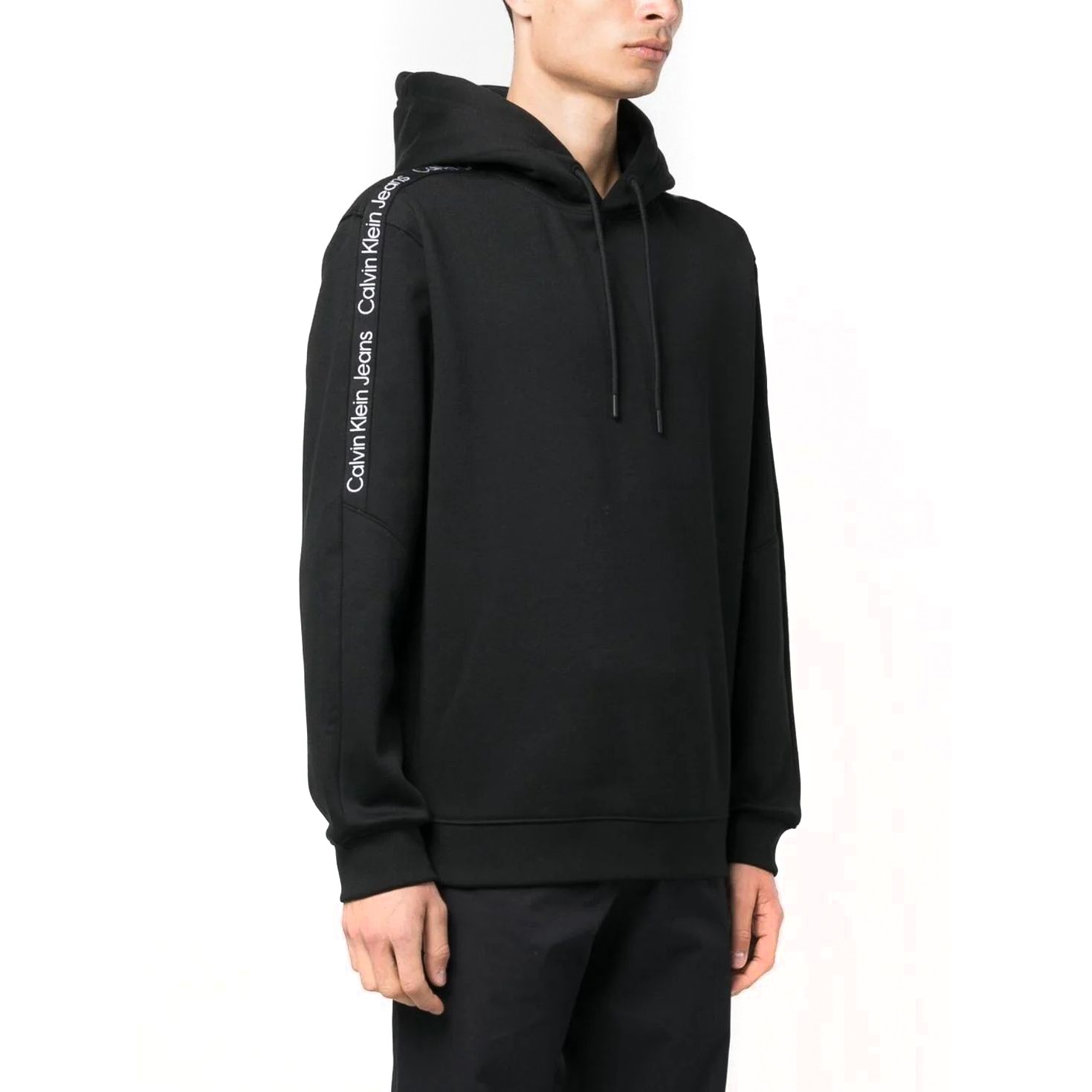 CALVIN KLEIN JEANS Džemperis vyrams, Juoda, Logo tape hoodie 2
