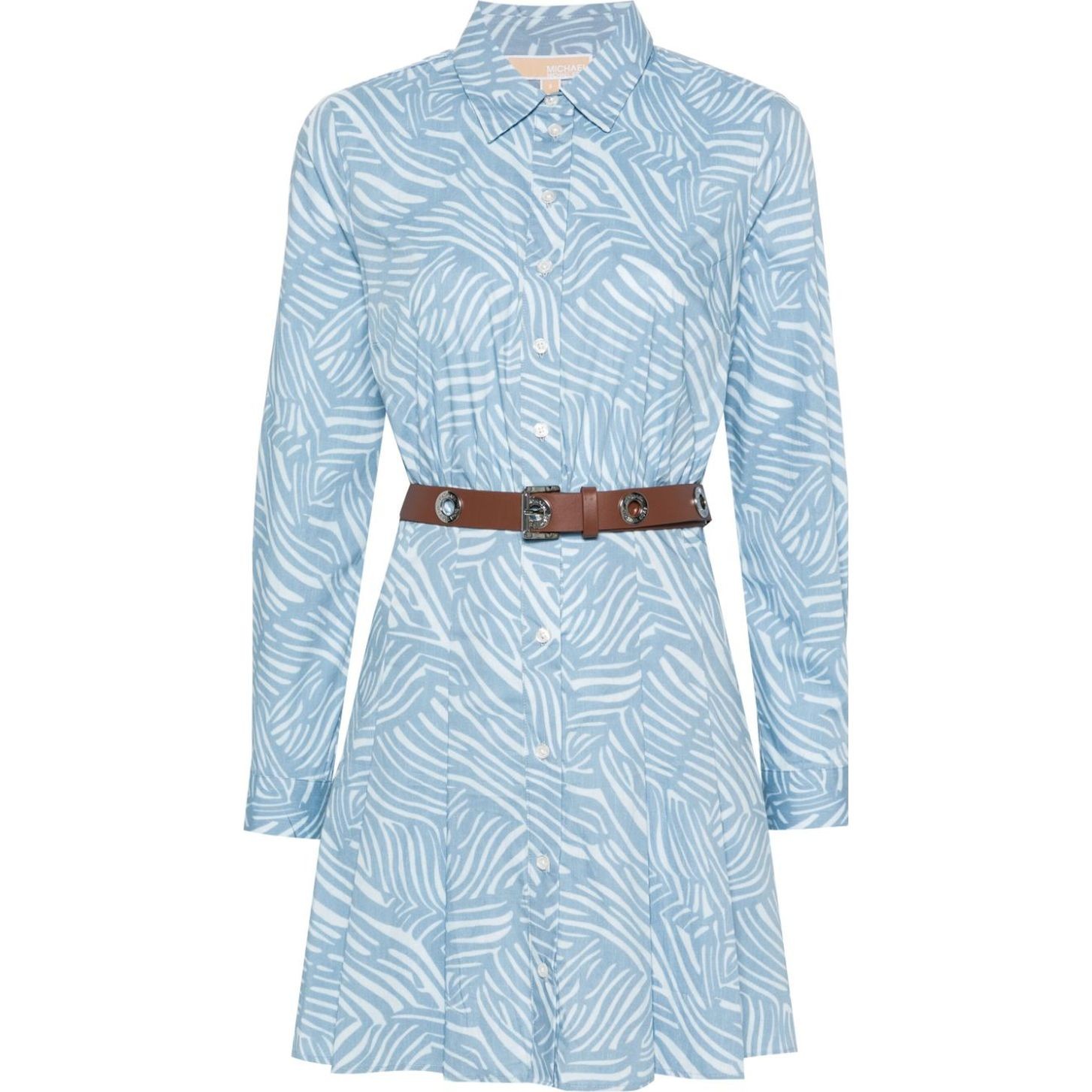 MICHAEL KORS Mini suknelė moterims, Mėlyna, Snblched zebra mini dress