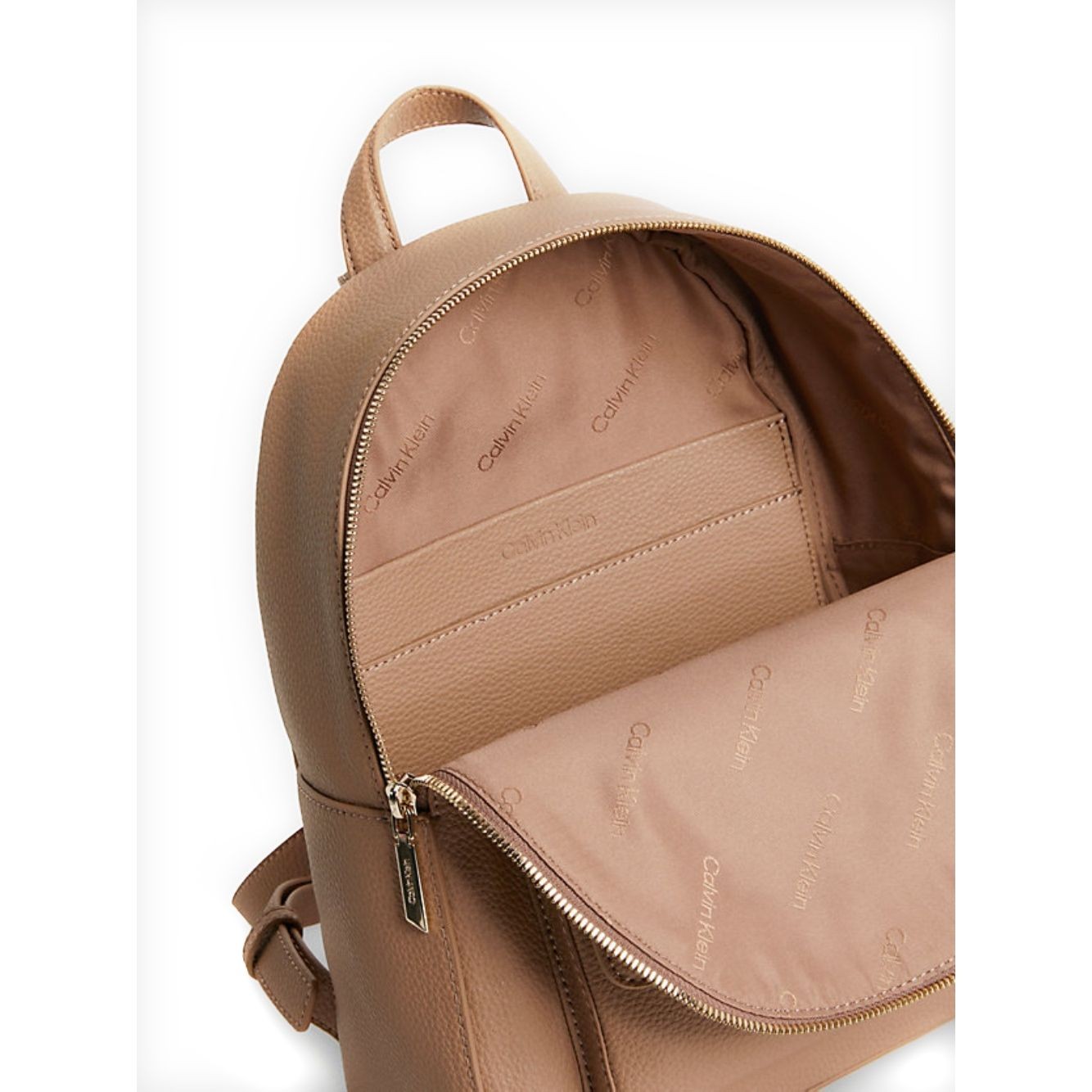 CALVIN KLEIN Rankinė per petį moterims, Ruda, Re-lock backpack pocket 3
