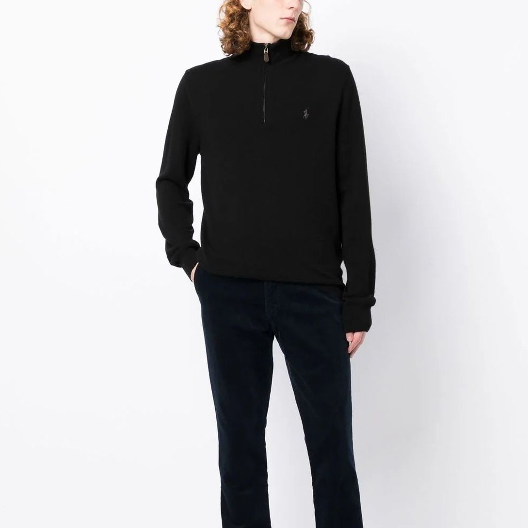 POLO RALPH LAUREN Sportinis nertinis vyrams, Juoda, Long sleeve full zip sweter 2