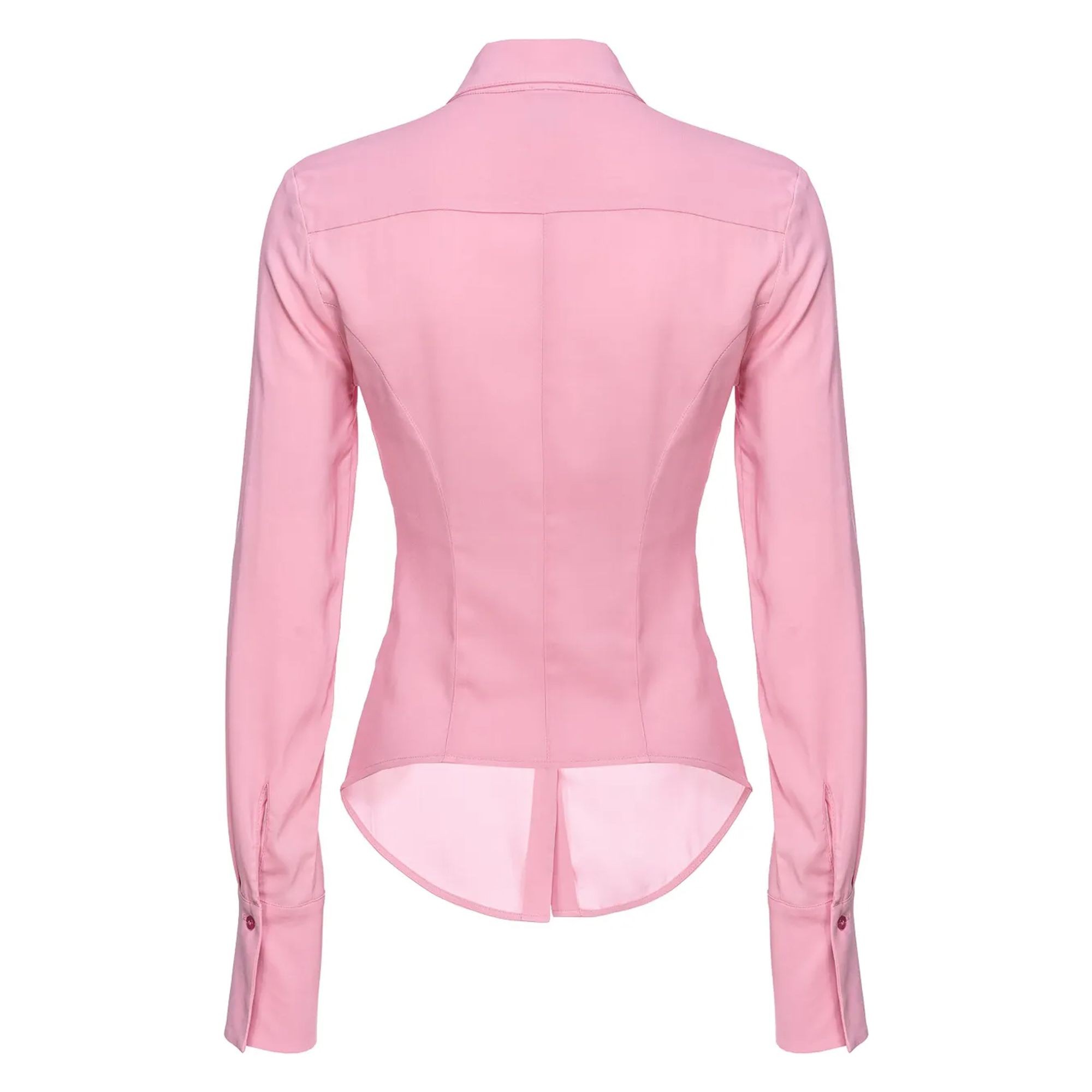 PINKO Marškiniai ilgomis rankovėmis moterims, Rožinė, Spread-collar semi-sheer shirt 2