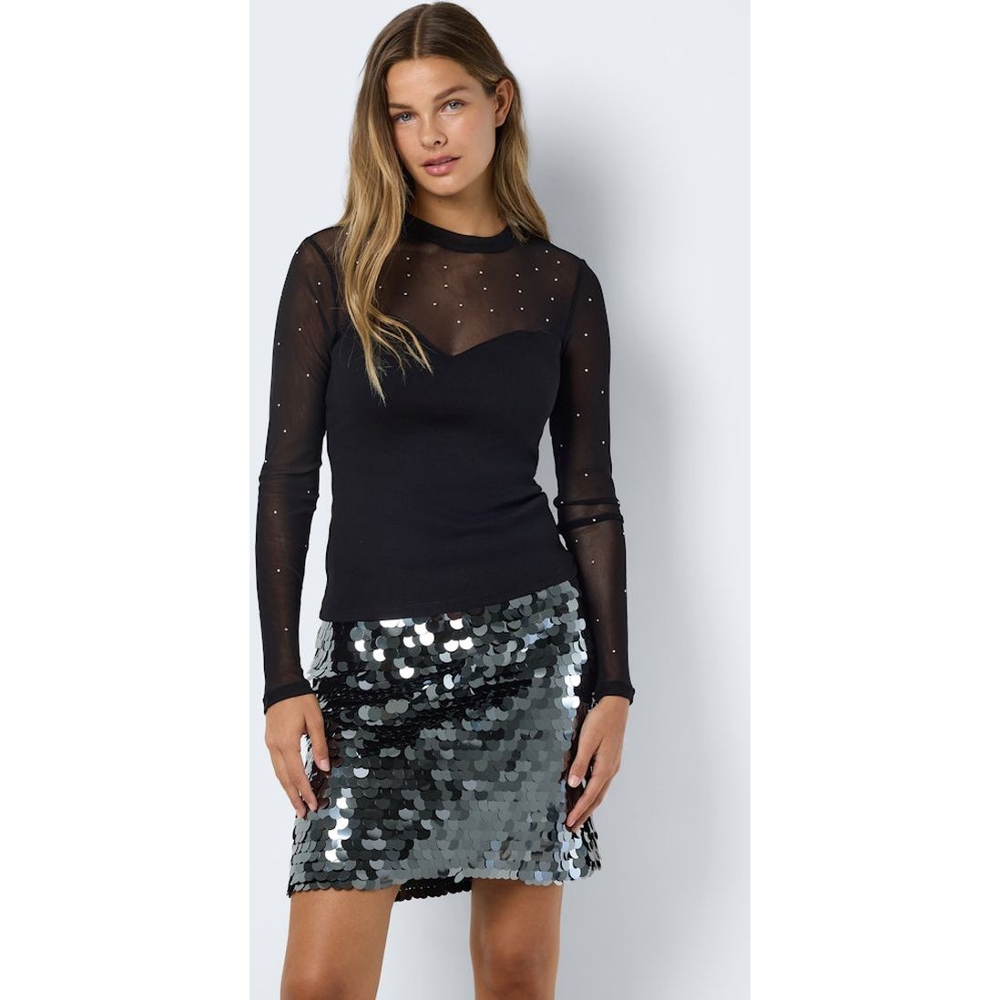 NOISY MAY Palaidinės moterims, Juoda, Maya mix detail top 5