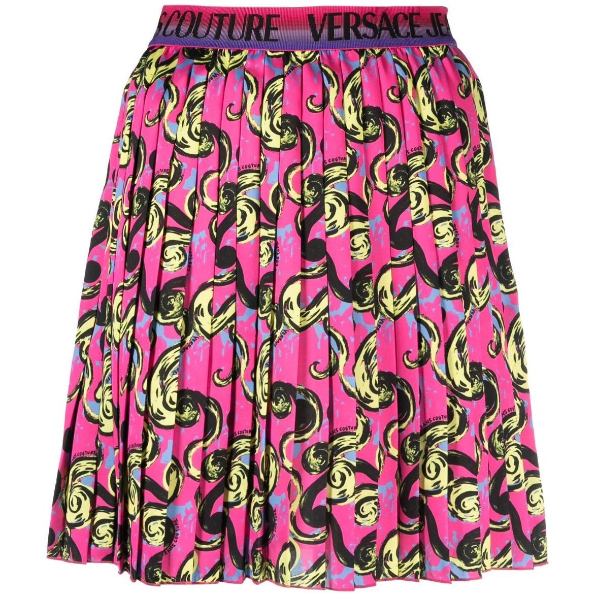 VERSACE JEANS CUTURE Mini sijonas moterims, Oranžinė, Twill skirt