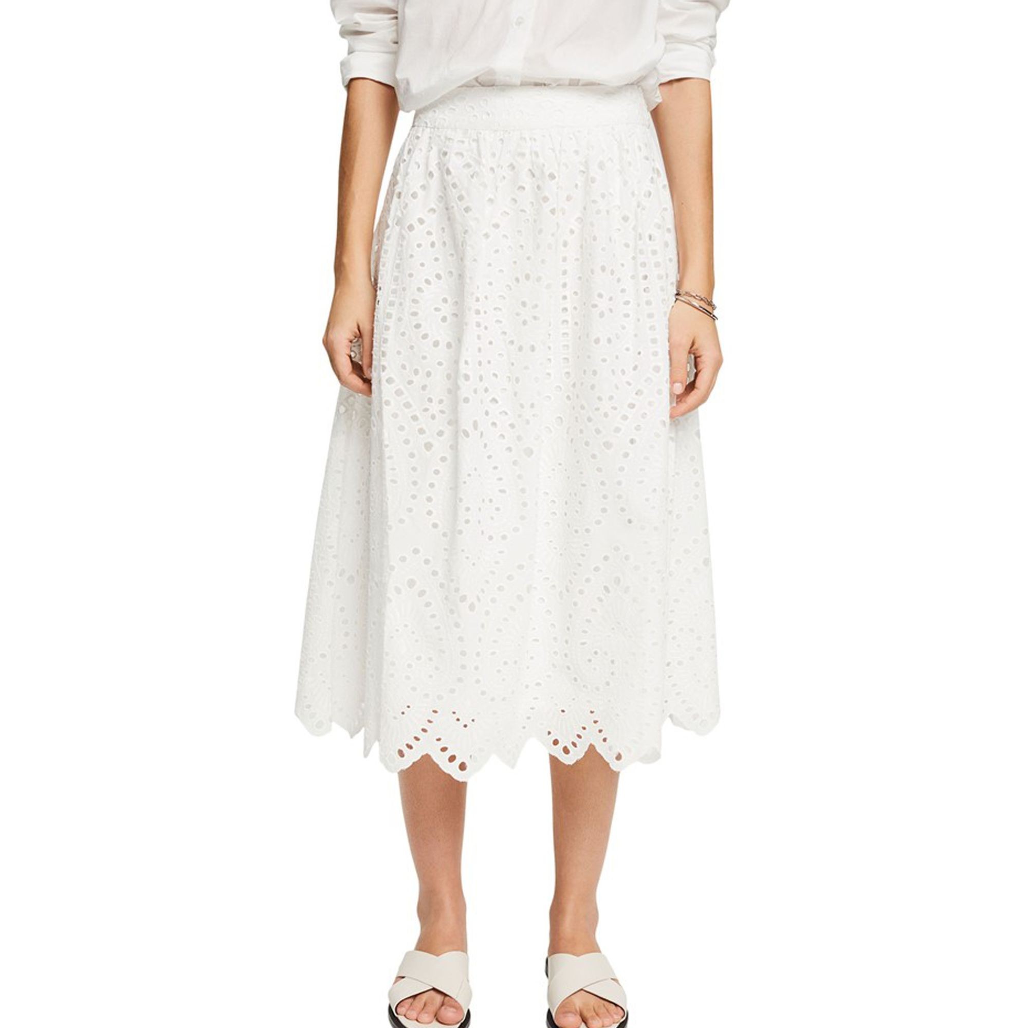 ESPRIT Midi sijonas moterims, Balta 2