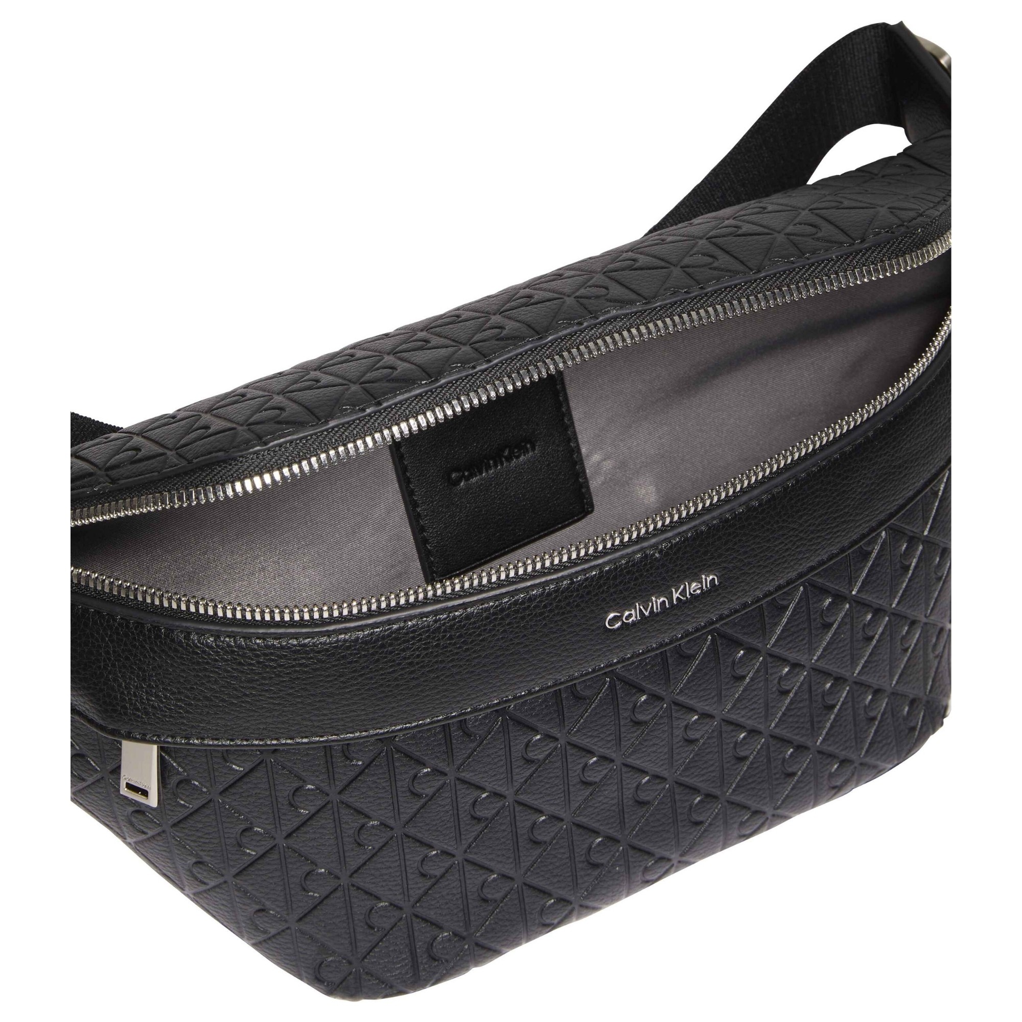 CALVIN KLEIN Rankinė per juosmenį vyrams, Juoda, emblem aop emboss waistbag 4