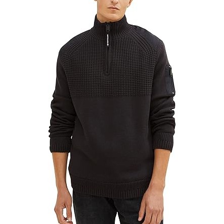 TOM TAILOR Megztinis vyrams, Juoda, Megztiniai 2