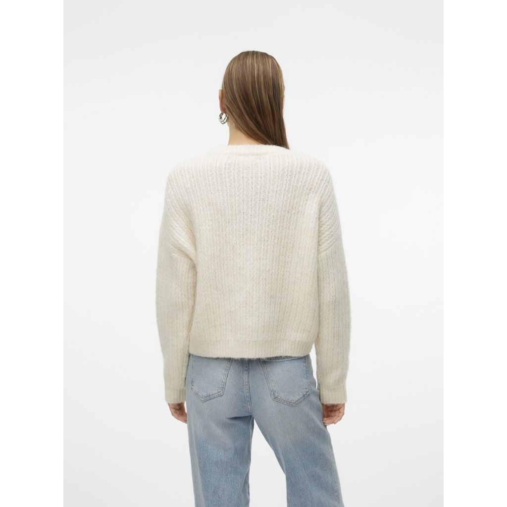 VERO MODA Megztinis moterims, Balta, Aletta o-neck pullover 6