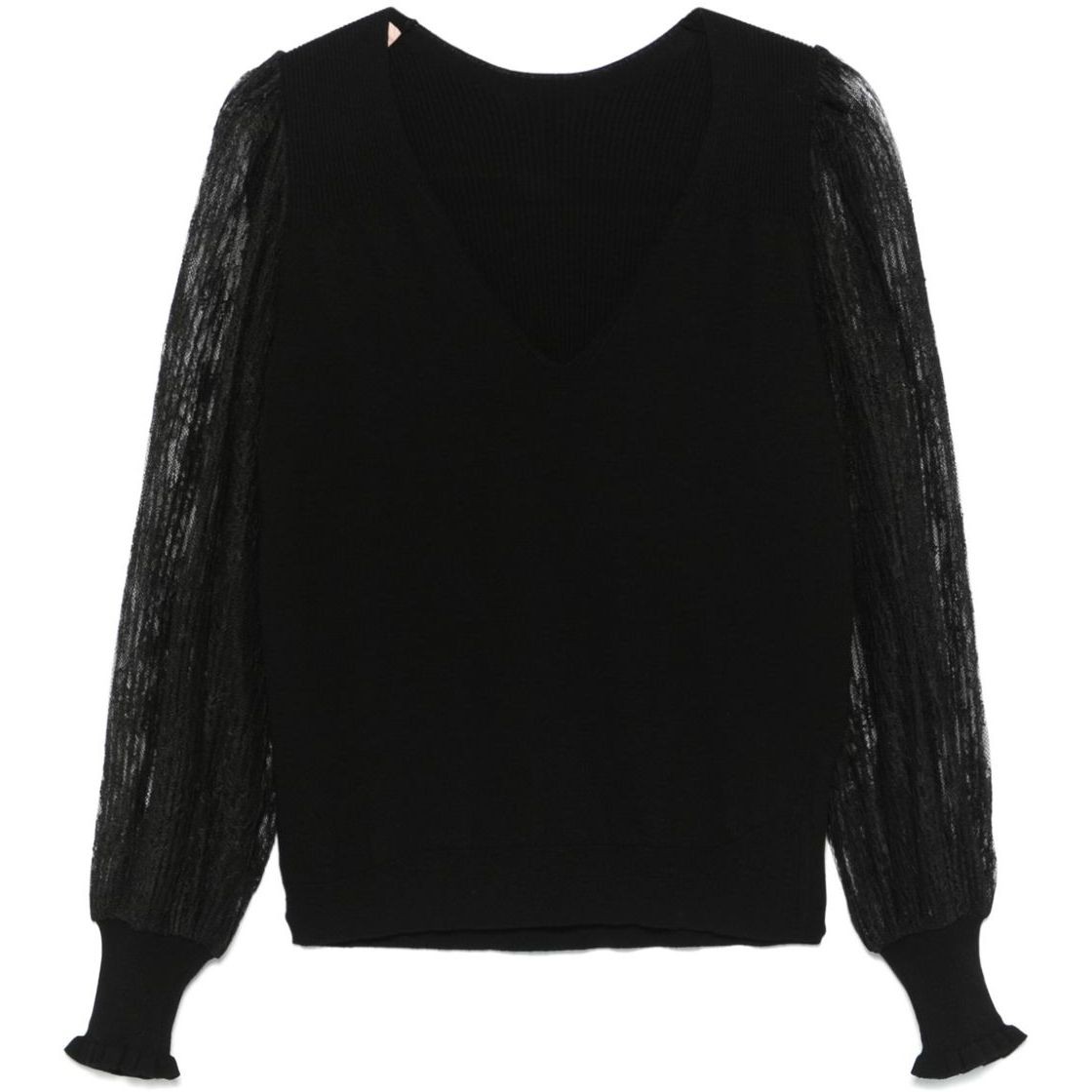 TWINSET Megztinis su V apykakle moterims, Juoda, Blouse