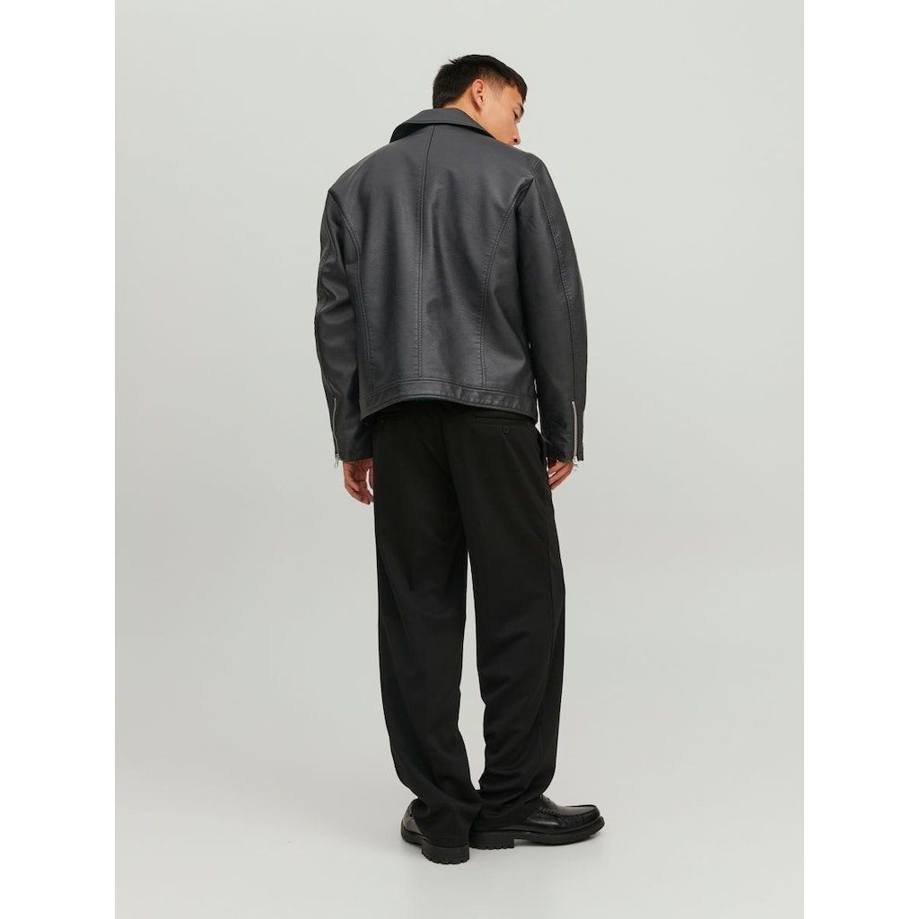 JACK & JONES Striukė vyrams, Juoda, JORFLORES BIKER JACK 3