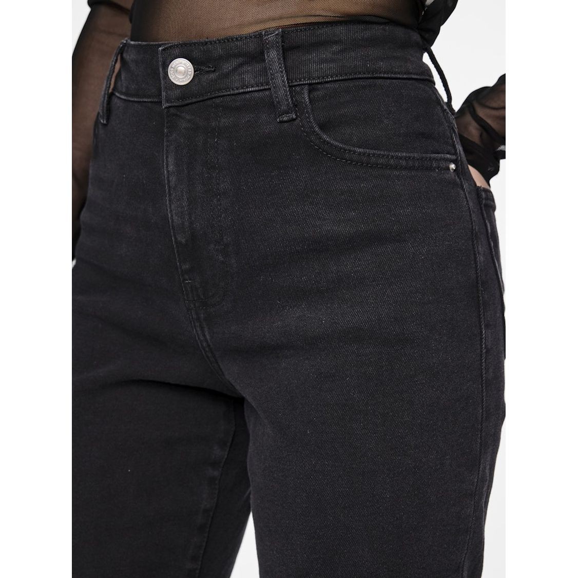 PIECES Tiesūs džinsai moterims, Juoda, Kelly straight jeans 6