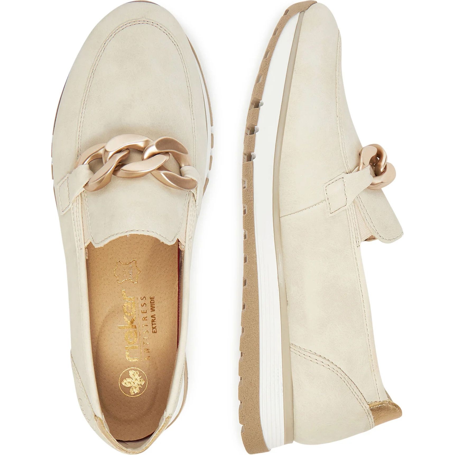 RIEKER Loaferiai moterims, Smėlio, Loafers 3