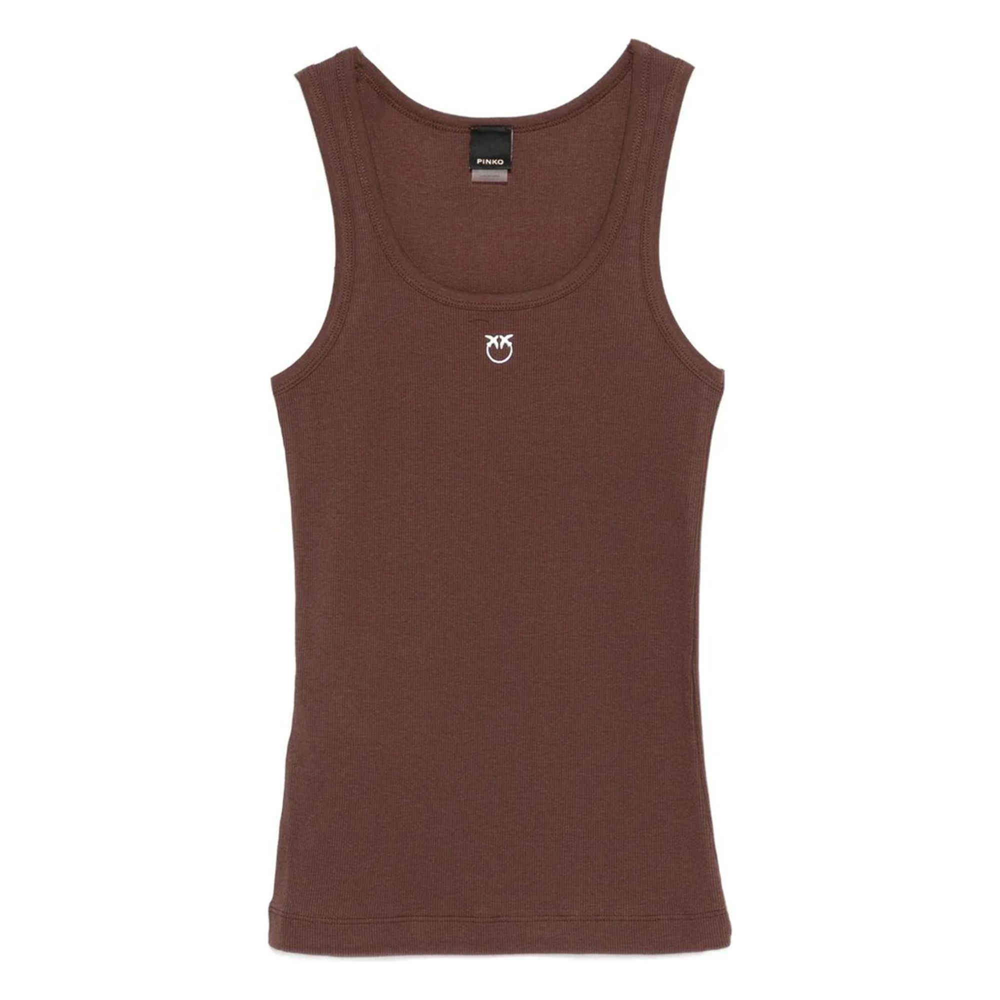 PINKO Marškiniai be rankovių moterims, Ruda, Calcolatore tanktop 1