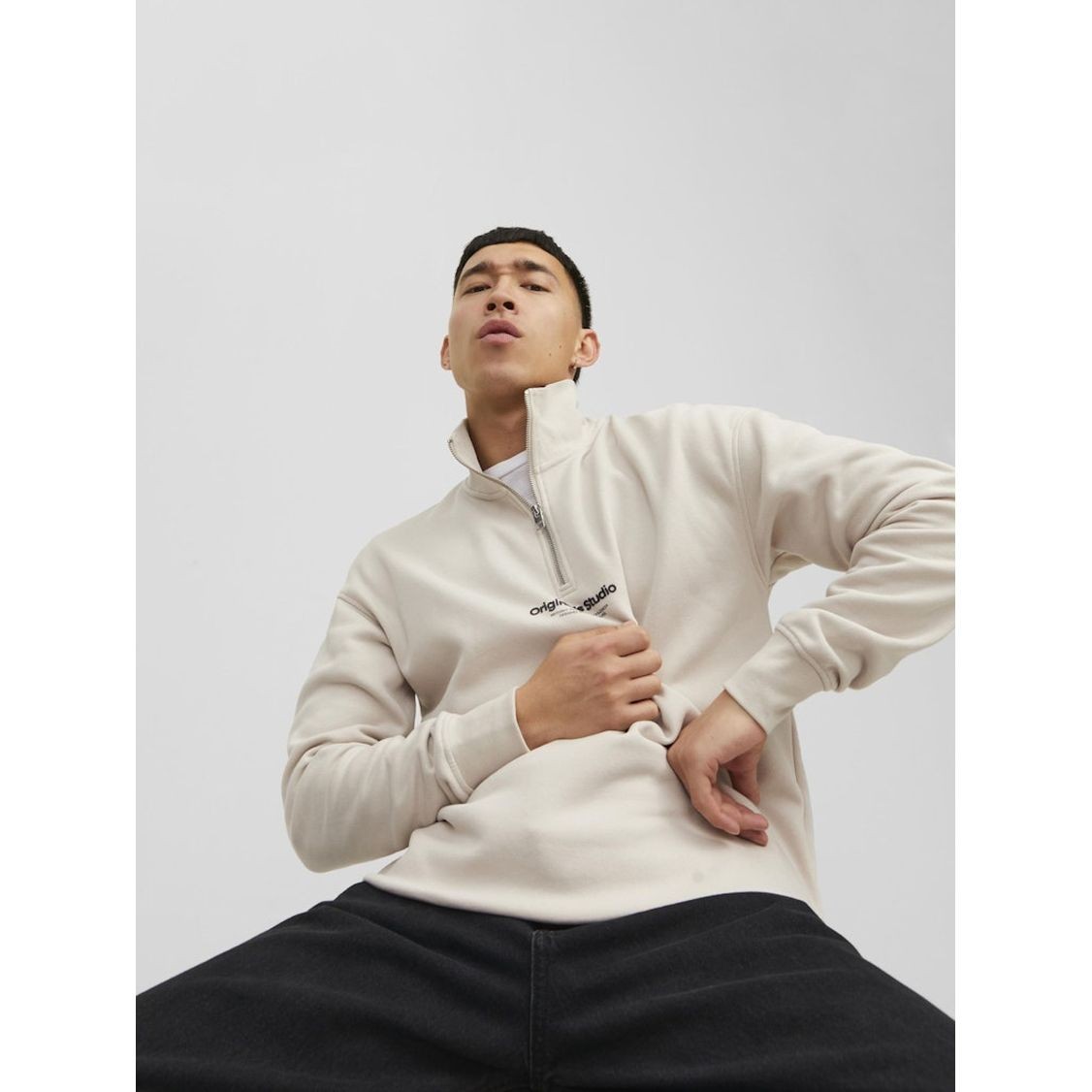 JACK & JONES Sportinis nertinis vyrams, Smėlio, Jorvester sweatshirt 7