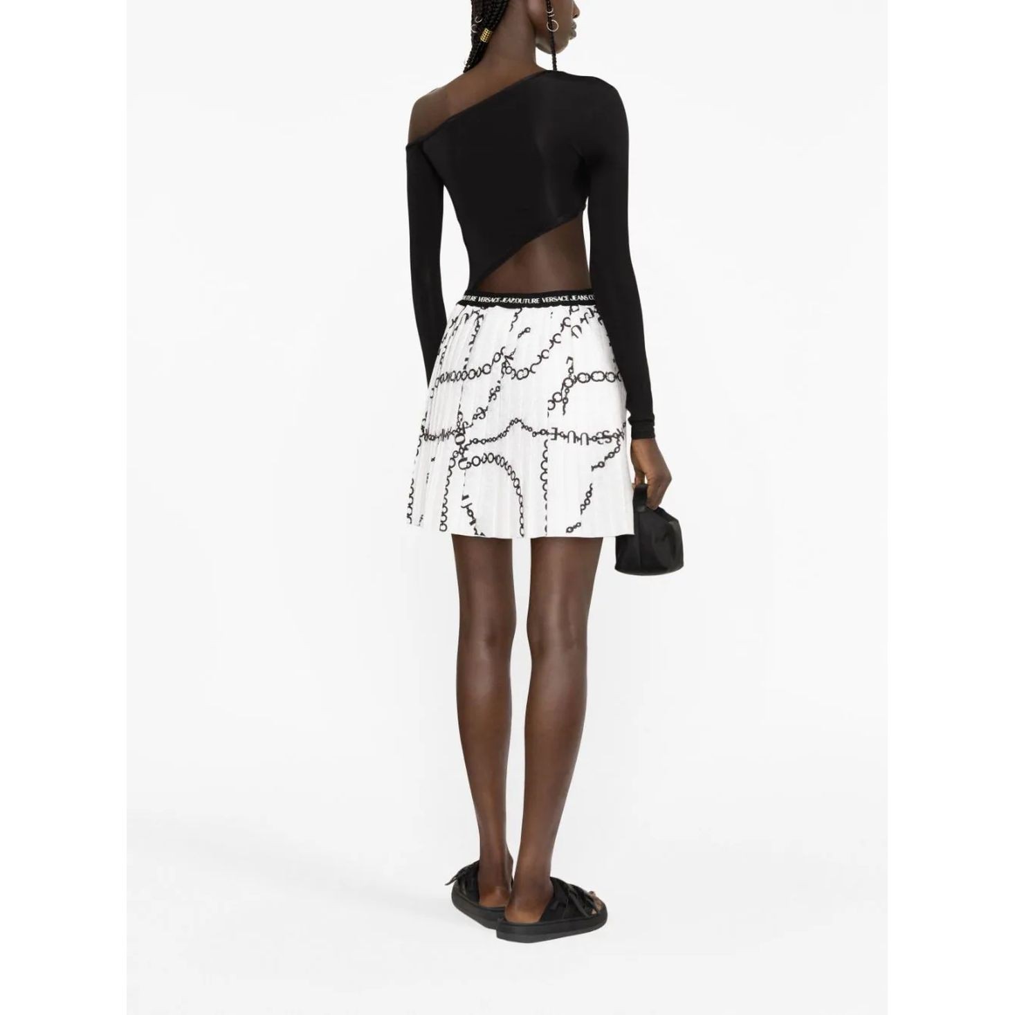 VERSACE JEANS CUTURE Mini sijonas moterims, Balta, Mini skirt 4