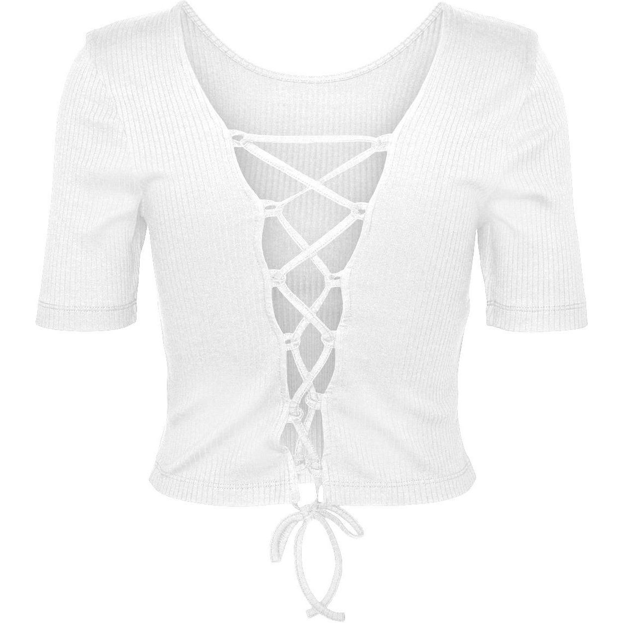 NOISY MAY Palaidinės moterims, Balta, NMDRAKEYE S/S TIE TOP 2