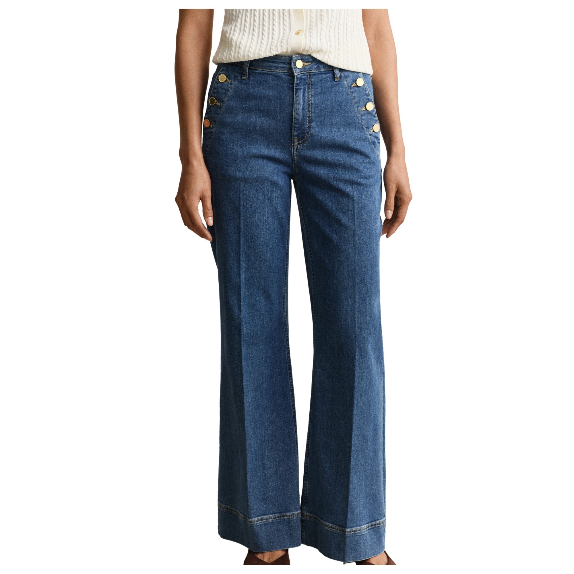 GANT Platėjantys džinsai moterims, Mėlyna, 4100263-970 Flared 2