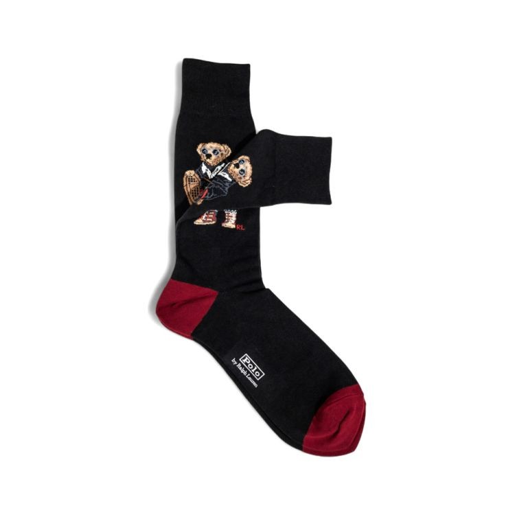 POLO RALPH LAUREN Kojinės vyrams, Juoda, Holiday bear crew sock 2 pack 4