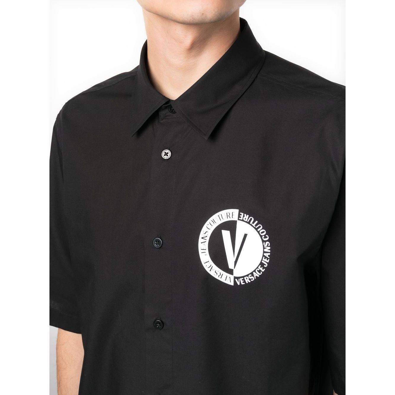 VERSACE JEANS CUTURE Marškiniai trump. rankovėmis vyrams, Juoda, New v-emb small r shirt 3