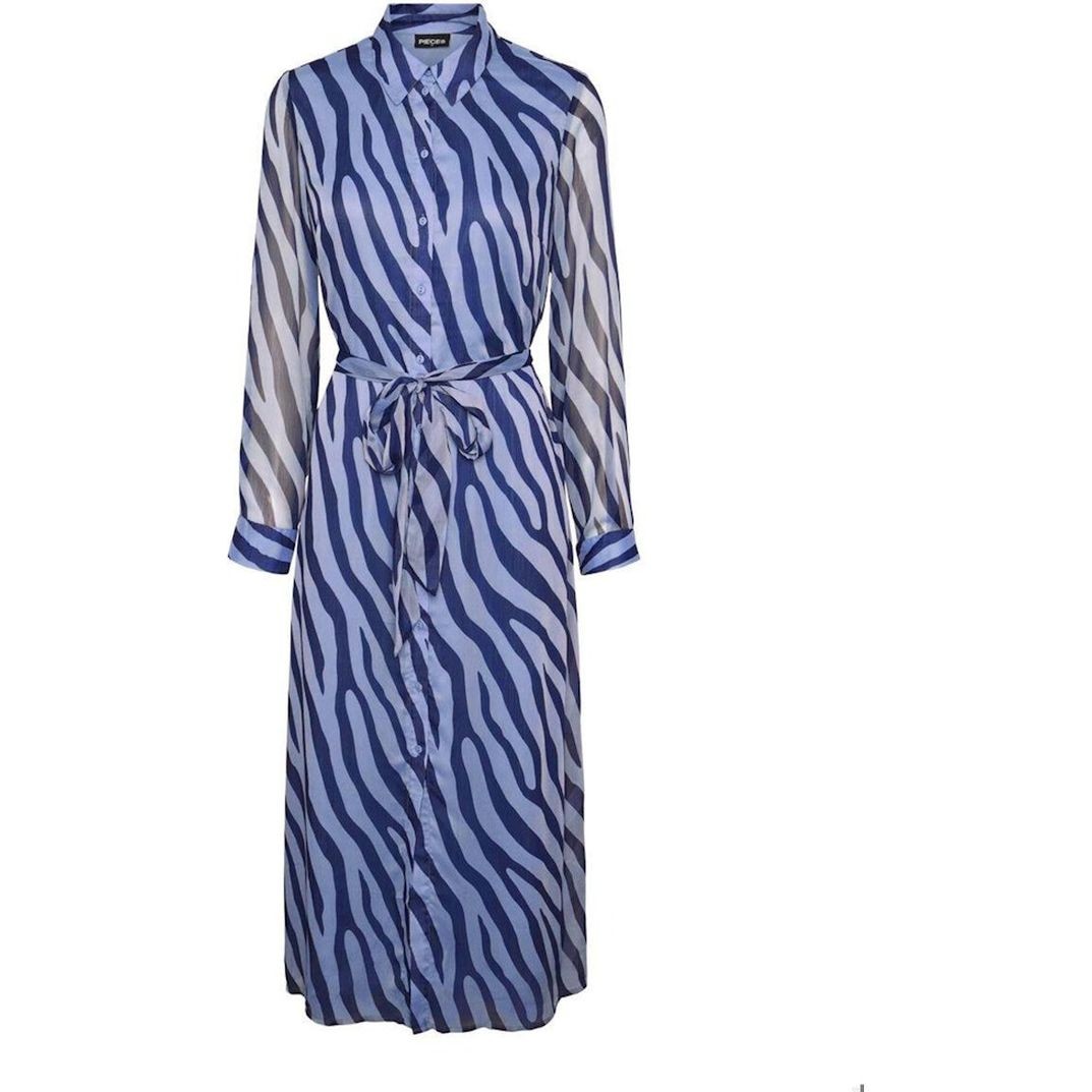 PIECES Midi suknelė moterims, Mėlyna, PCJALLA LS MIDI DRESS 1