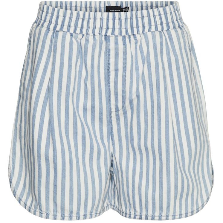 VERO MODA Šortai moterims, Balta, VMLINES MR STRIPED SH 1