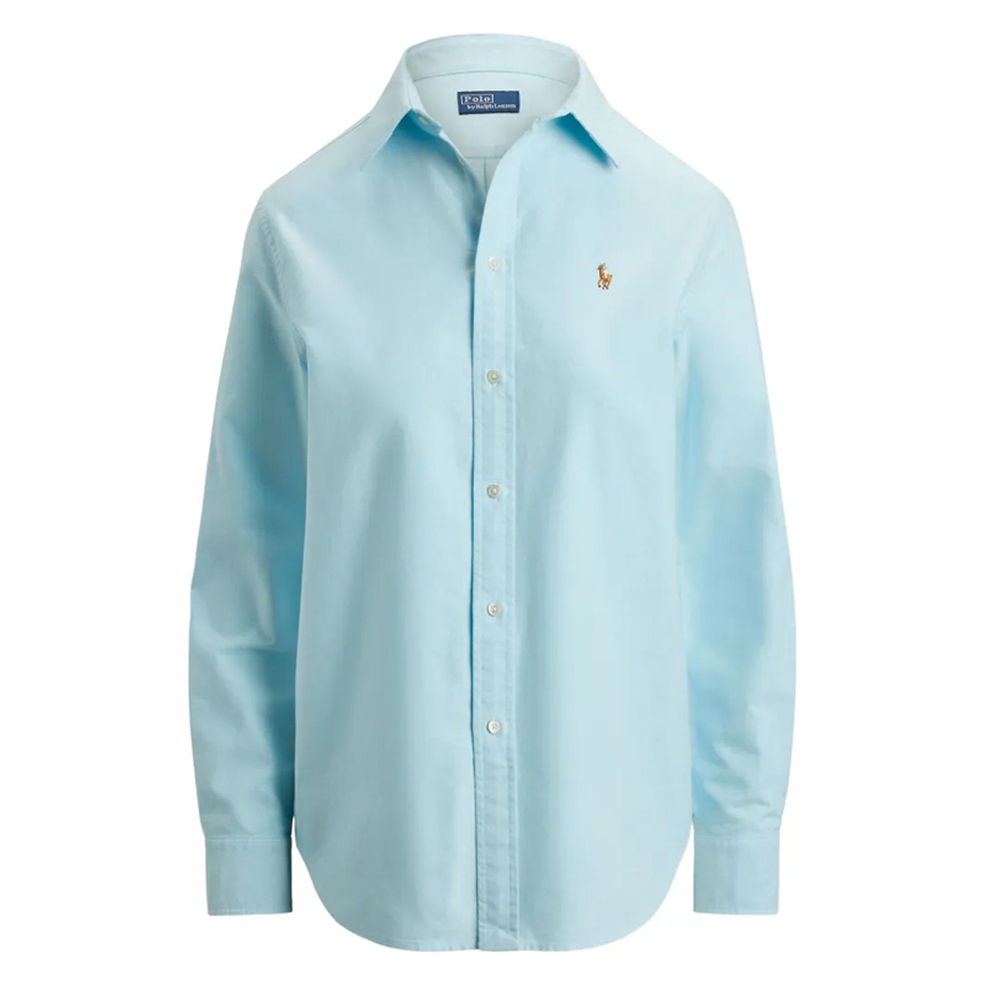 POLO RALPH LAUREN Marškiniai ilgomis rankovėmis moterims, Mėlyna, Long sleeve-button front shirt 1