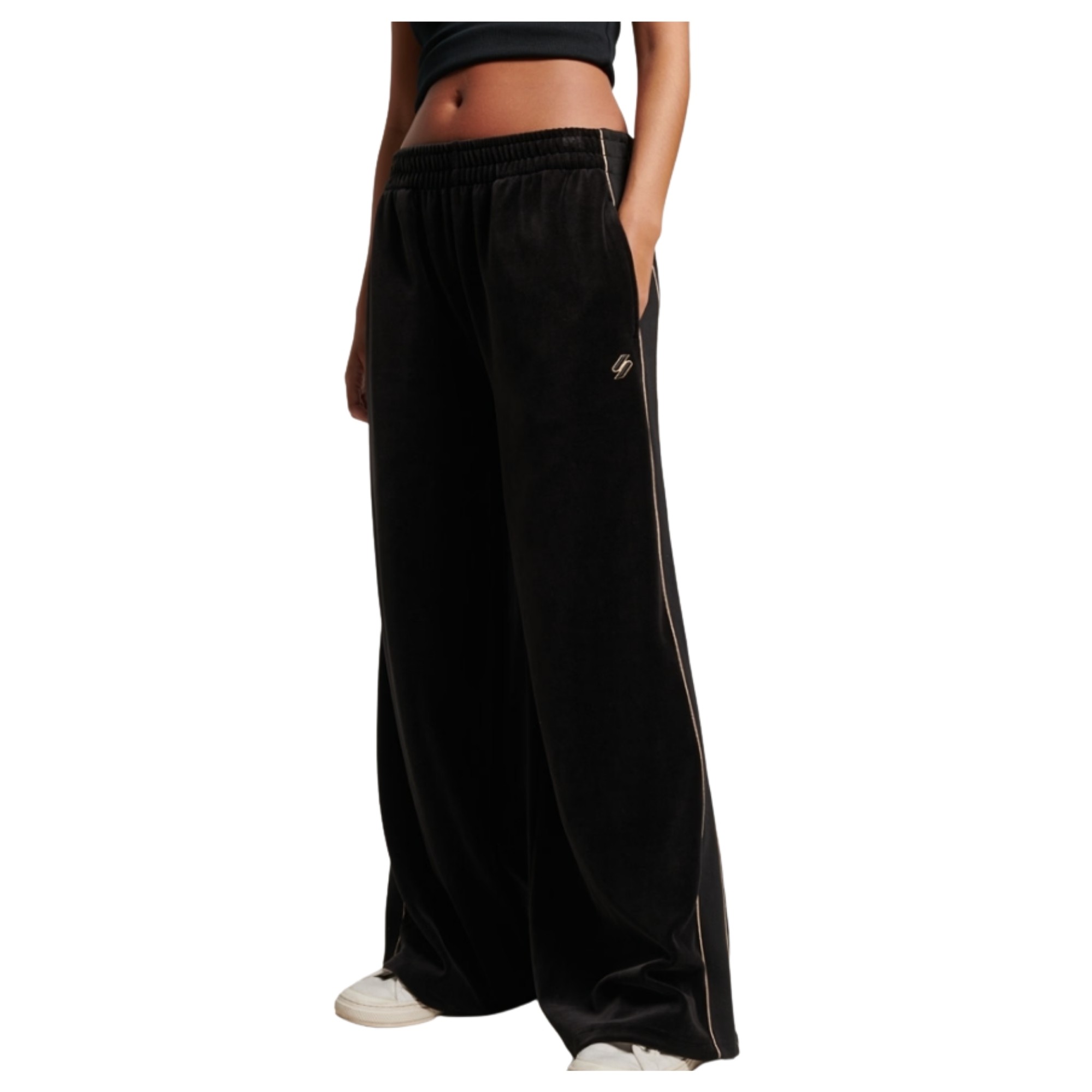 SUPERDRY Kelnės moterims, juoda, SUPERDRYCODE