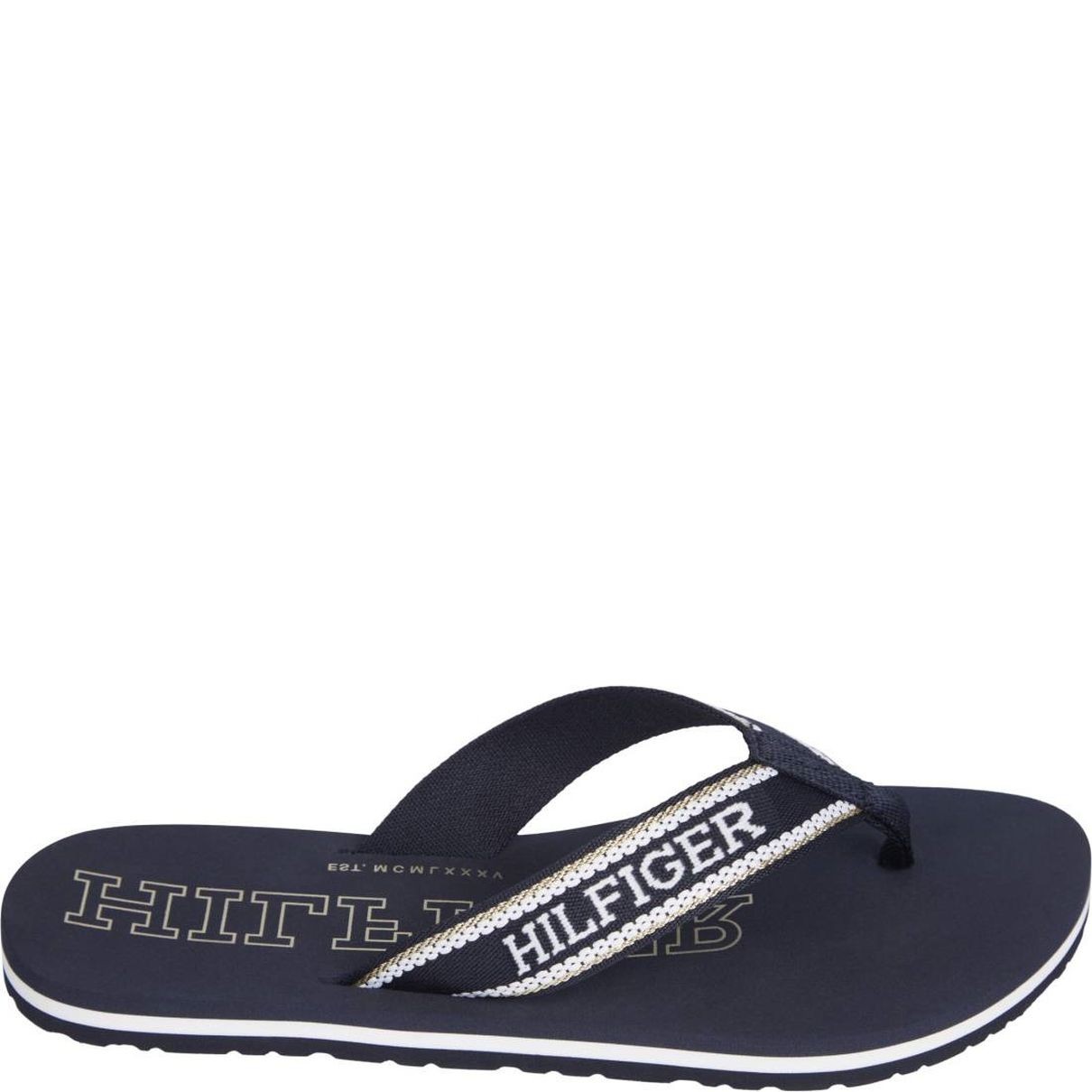 TOMMY HILFIGER Pliažo šlepetės per pirštą moterims, Mėlyna, Beach sandal 1