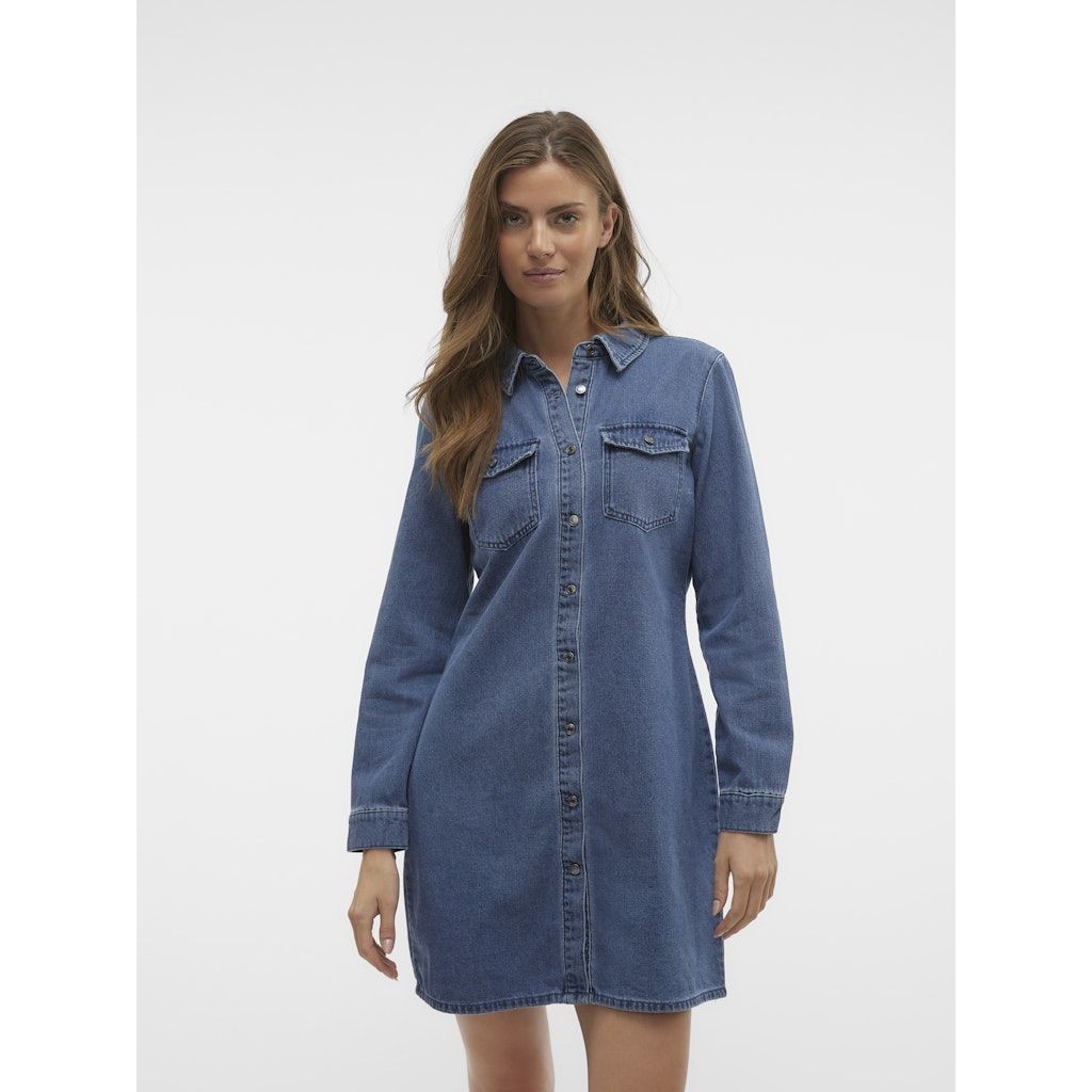 VERO MODA Mini suknelė moterims, Mėlyna, Jennie short denim dress mix 3