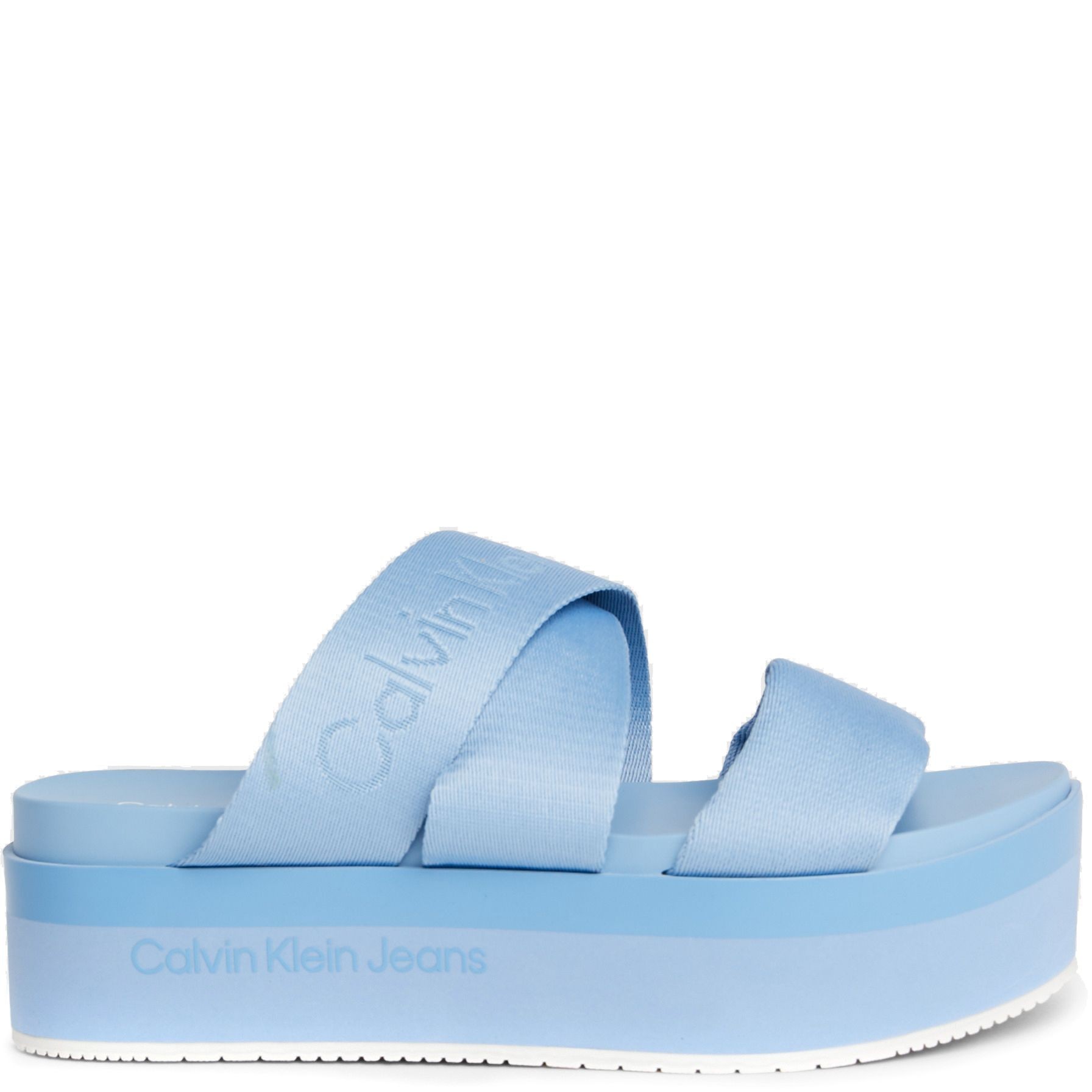 CALVIN KLEIN JEANS Šlepetės moterims, Mėlyna, Flatform sandal webbing 2