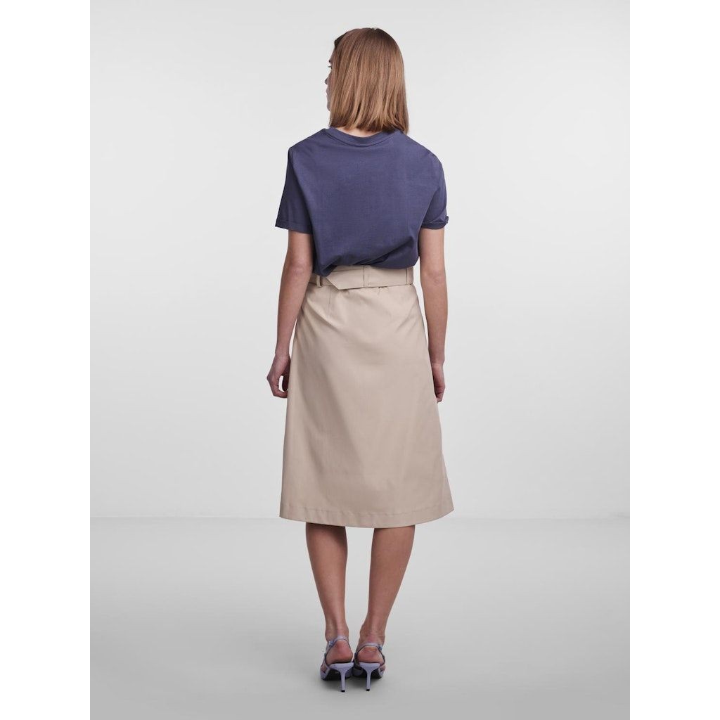 PIECES Midi sijonas moterims, Balta, PCJENNI HW ASYMMETRI 4