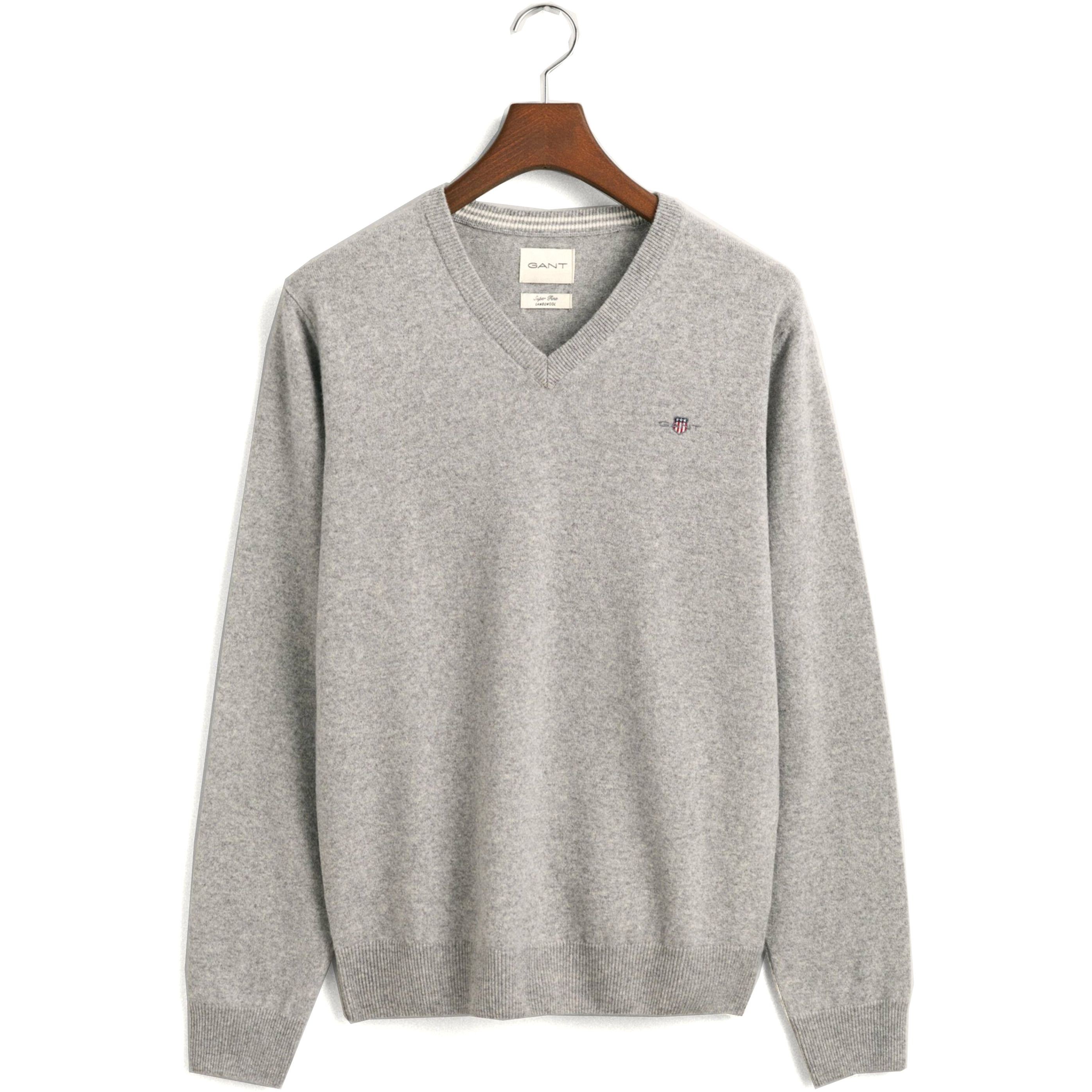 GANT Megztinis vyrams, Pilka, SUPERFINE LAMBSWOOL 1