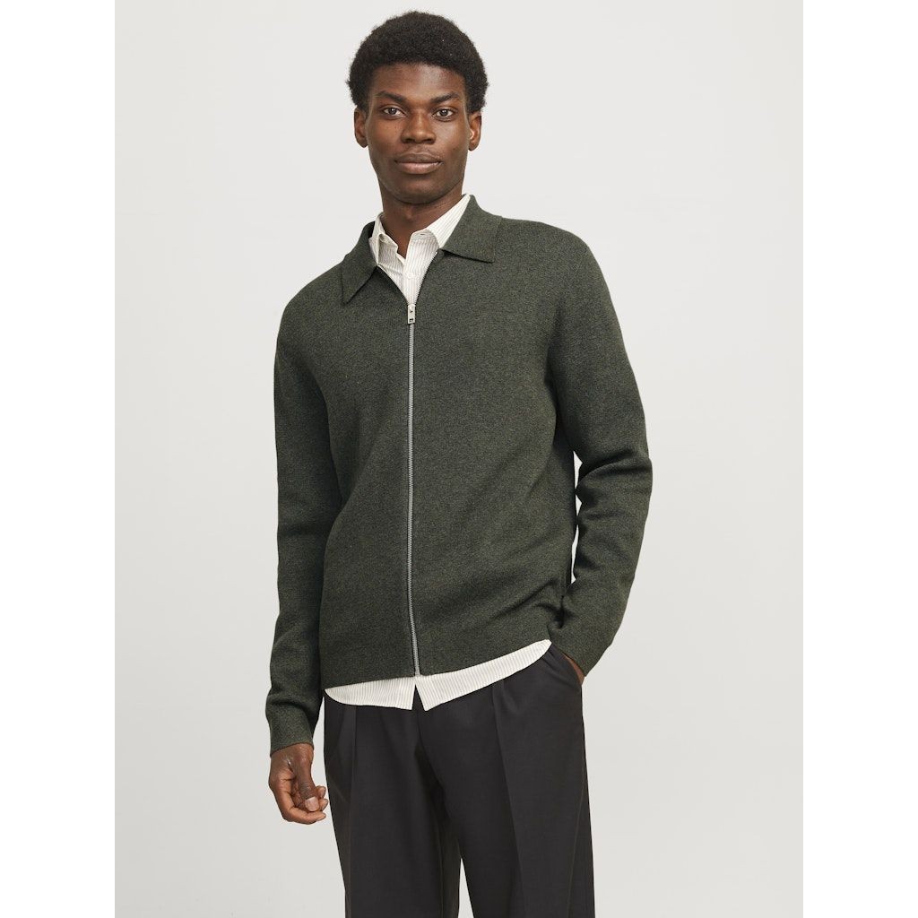 JACK & JONES Kardiganas vyrams, Pilka, Milano stitch knit cardigan 2
