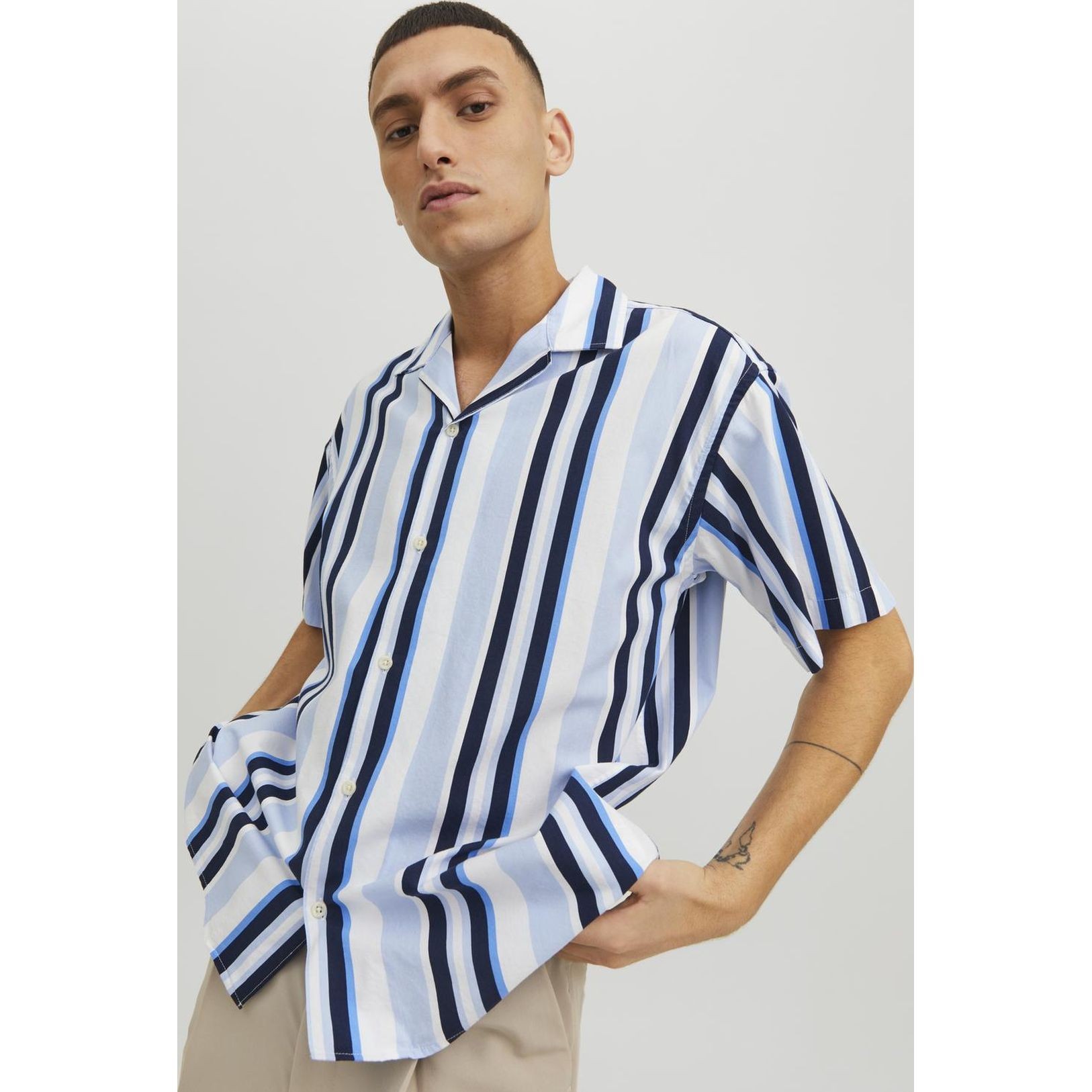 JACK & JONES Marškiniai vyrams, Mėlyna, JPRBLATROPIC RE 2