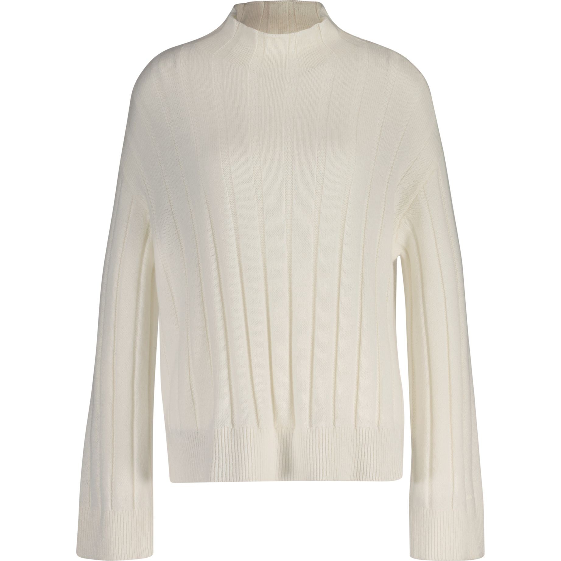 GANT Megztinis moterims, Smėlio, Wide ribbed wool stand collar 1