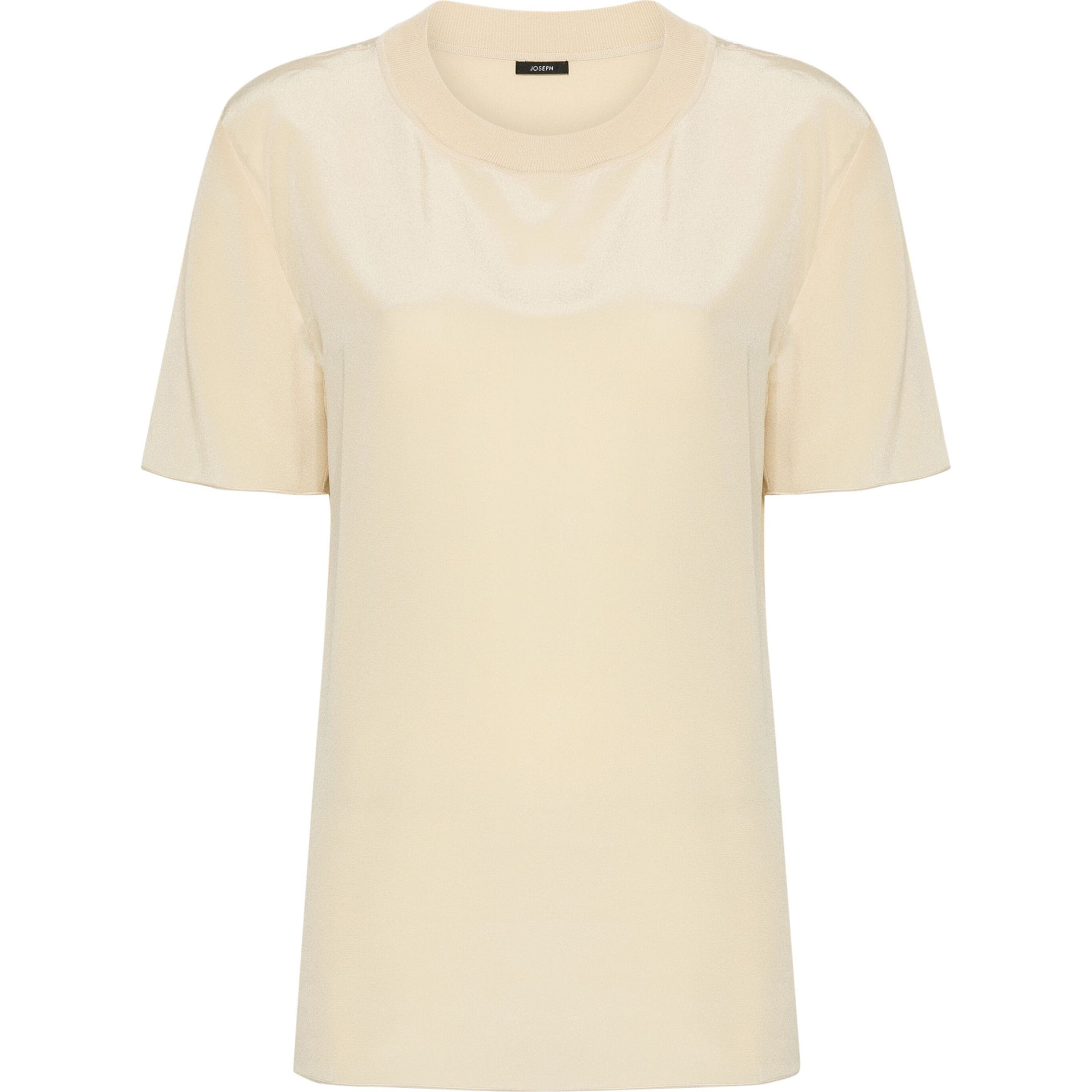 JOSEPH Marškinėliai trump. rankovėmis moterims, Smėlio, Rubin blouse crepe de soie