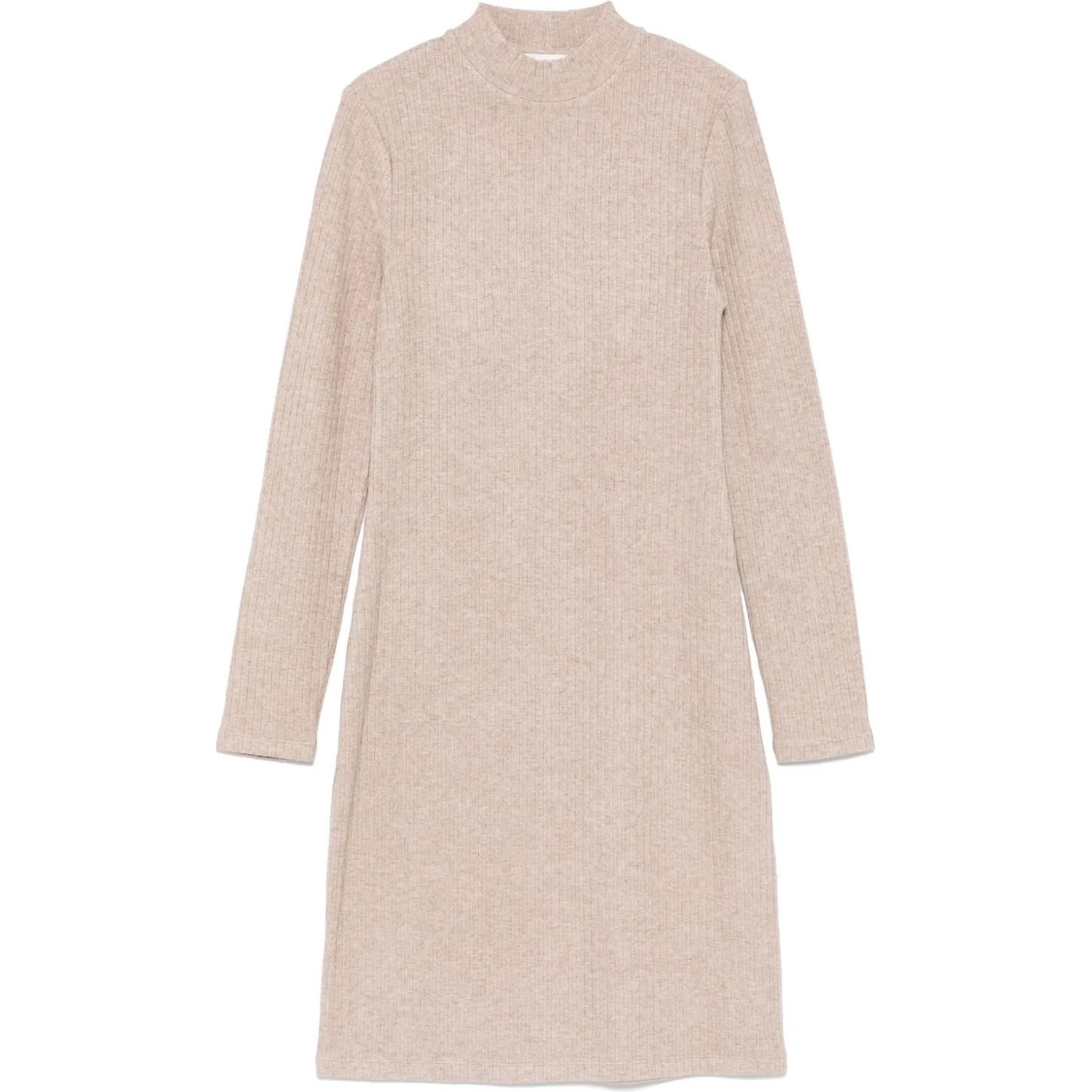 VINCE Mini suknelė moterims, Smėlio, Rib l/s short dress 1