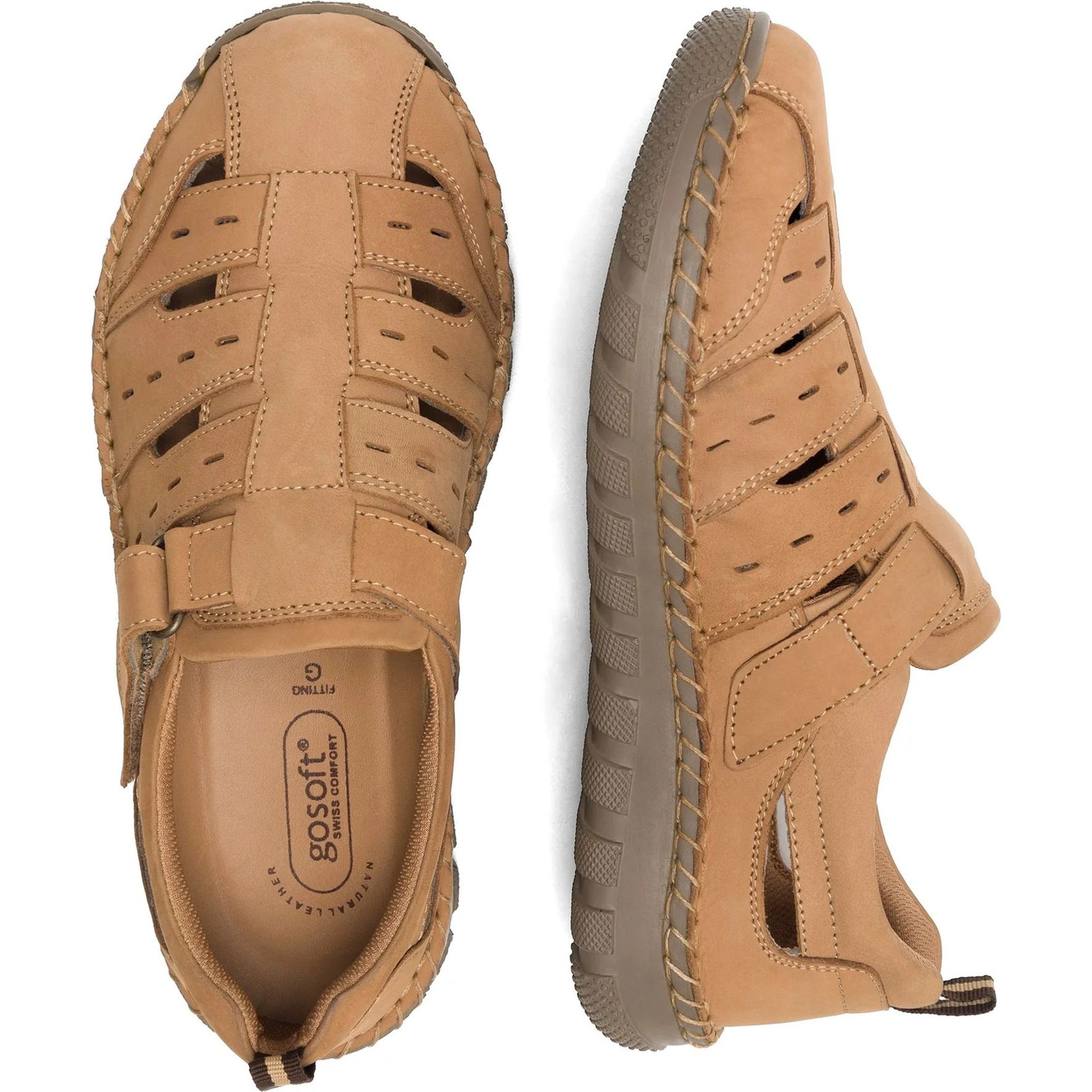 GO SOFT Basutės vyrams, Camel, SANDALS 4