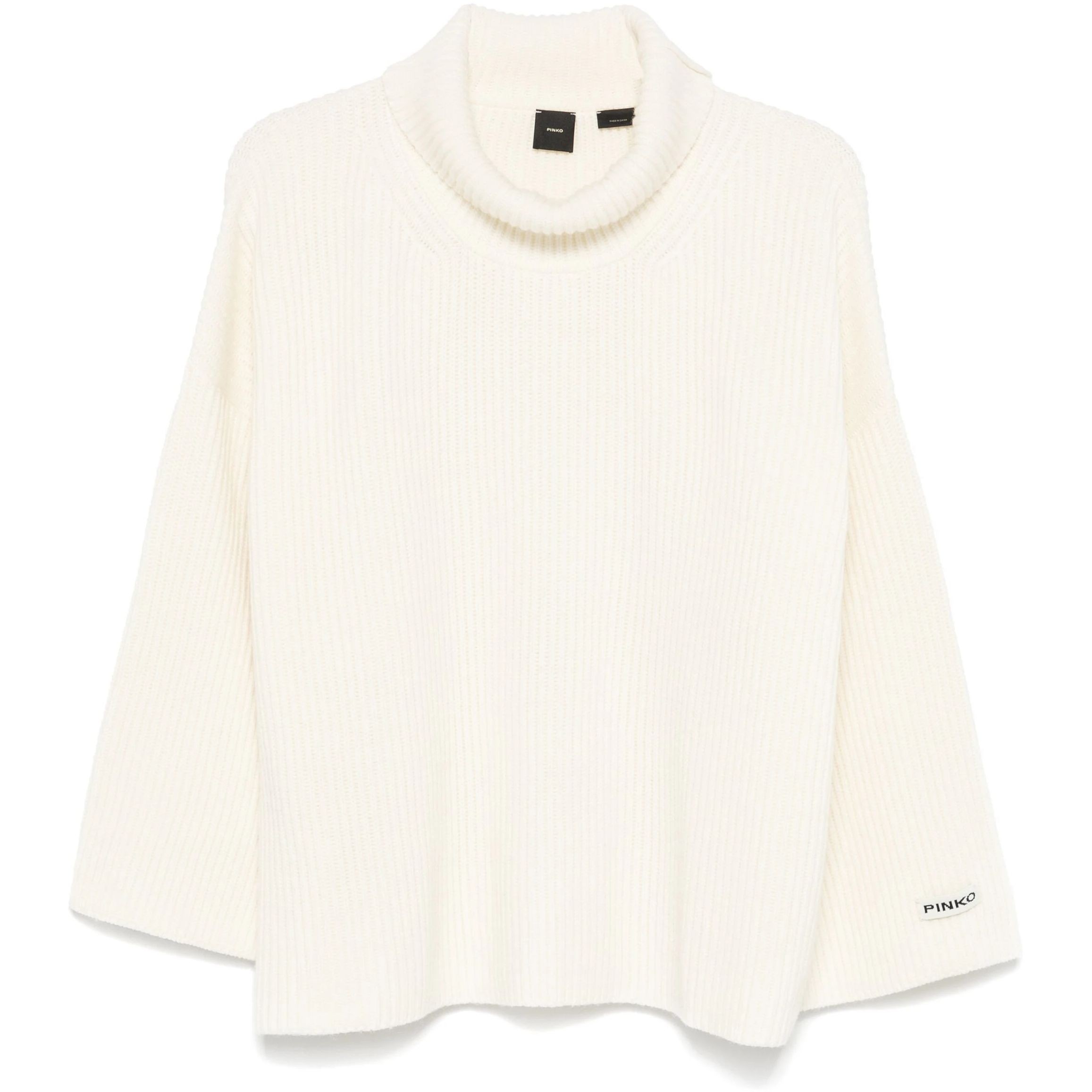 PINKO Megztinis su kaklu moterims, Balta, Turtleneck