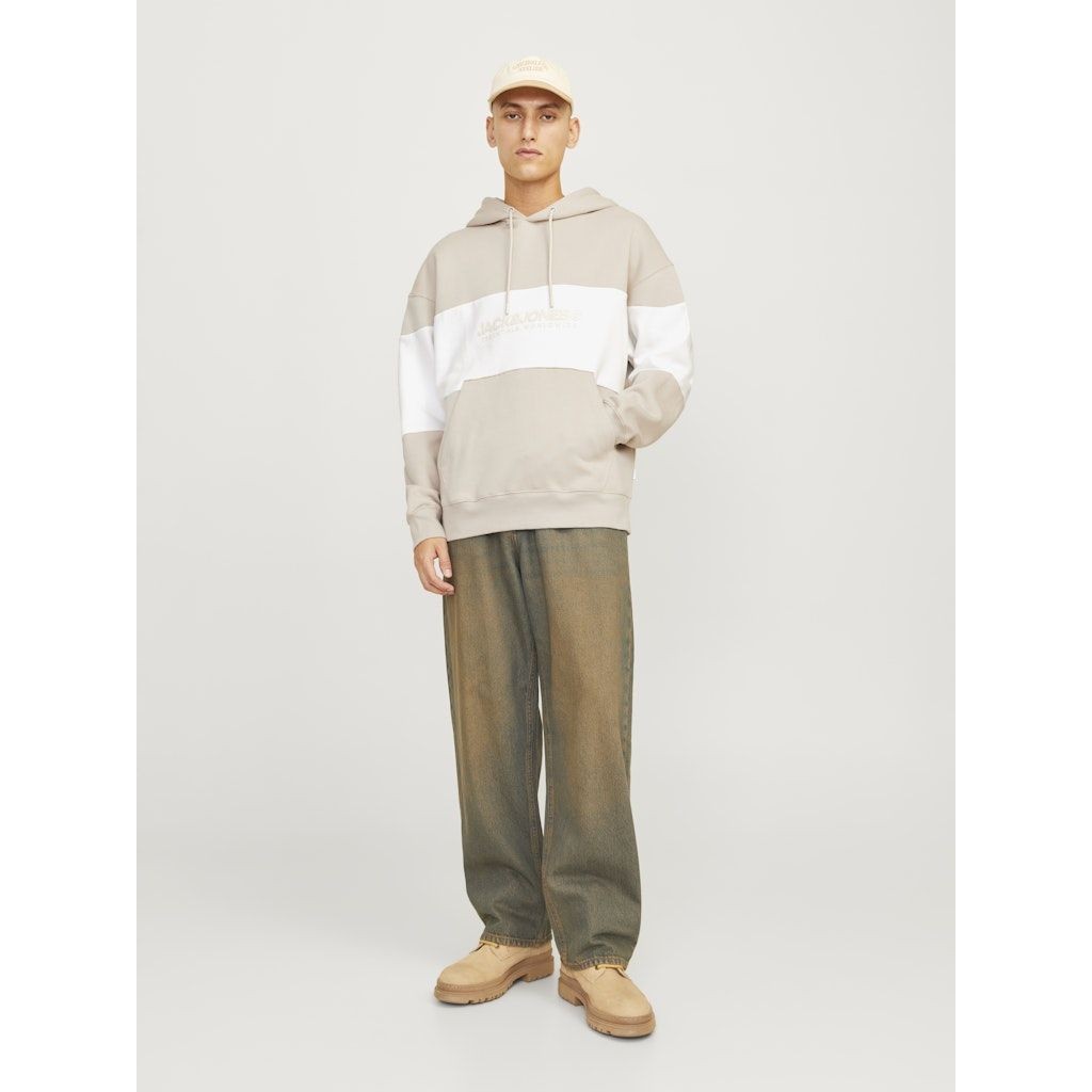 JACK & JONES Džemperis vyrams, Smėlio, Legacy blocking sweat hood 3
