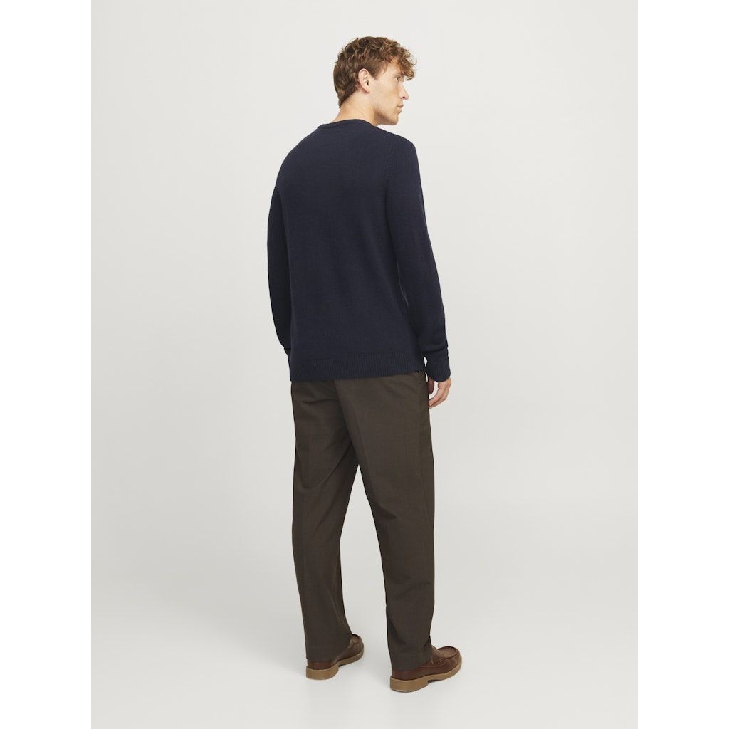 JACK & JONES Megztinis vyrams, Mėlyna, Lambs wool knit crew neck 3