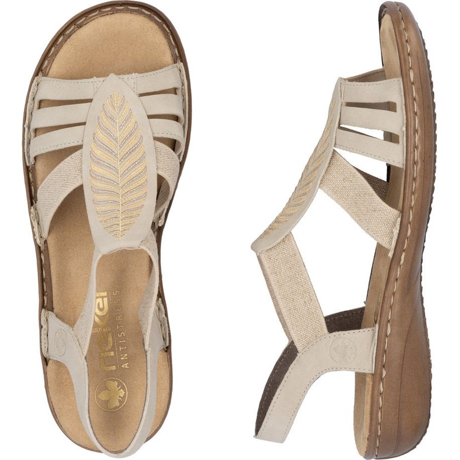 RIEKER Basutės moterims, Smėlio, Sandals 8