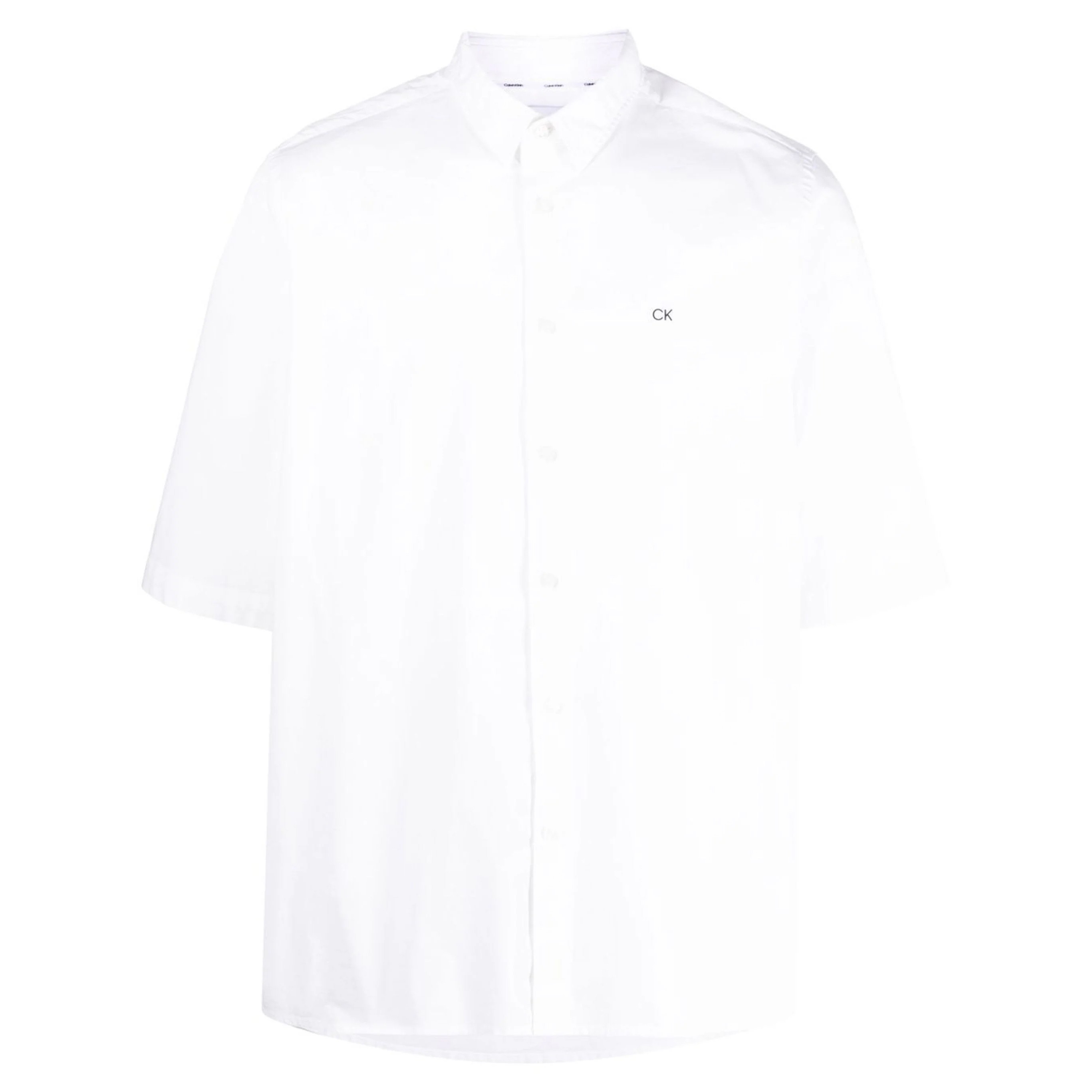 CALVIN KLEIN Marškiniai trump. rankovėmis vyrams, Balta, CASUAL SHIRT 1