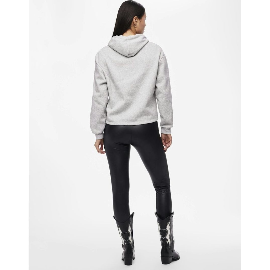 PIECES Odinės kelnės moterims, Juoda, New shiny fleece leggings 7