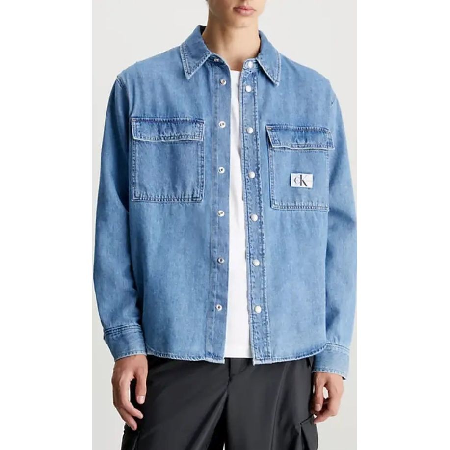 CALVIN KLEIN JEANS Marškiniai ilgomis rankovėmis vyrams, Mėlyna, L/s shirt 2