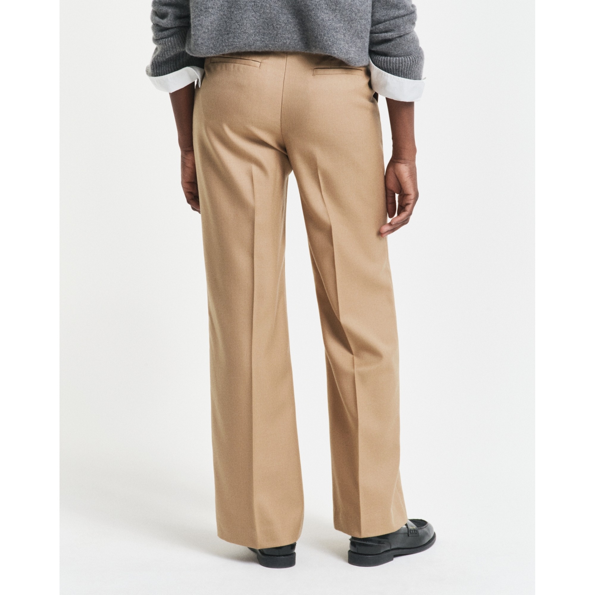 GANT Kelnės moterims, Chaki, tailored wool blend pants 3