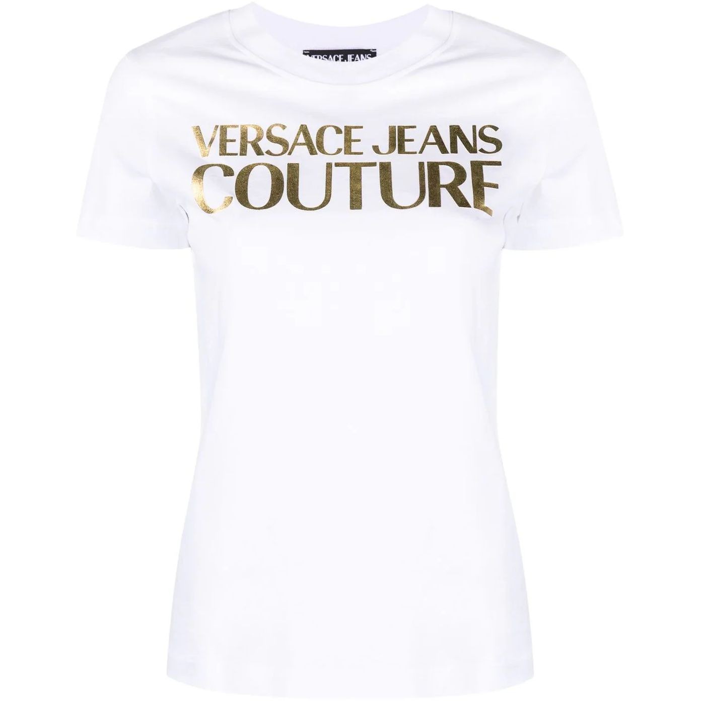 VERSACE JEANS CUTURE Marškinėliai trump. rankovėmis moterims, Balta, Jersey stretch tee 1