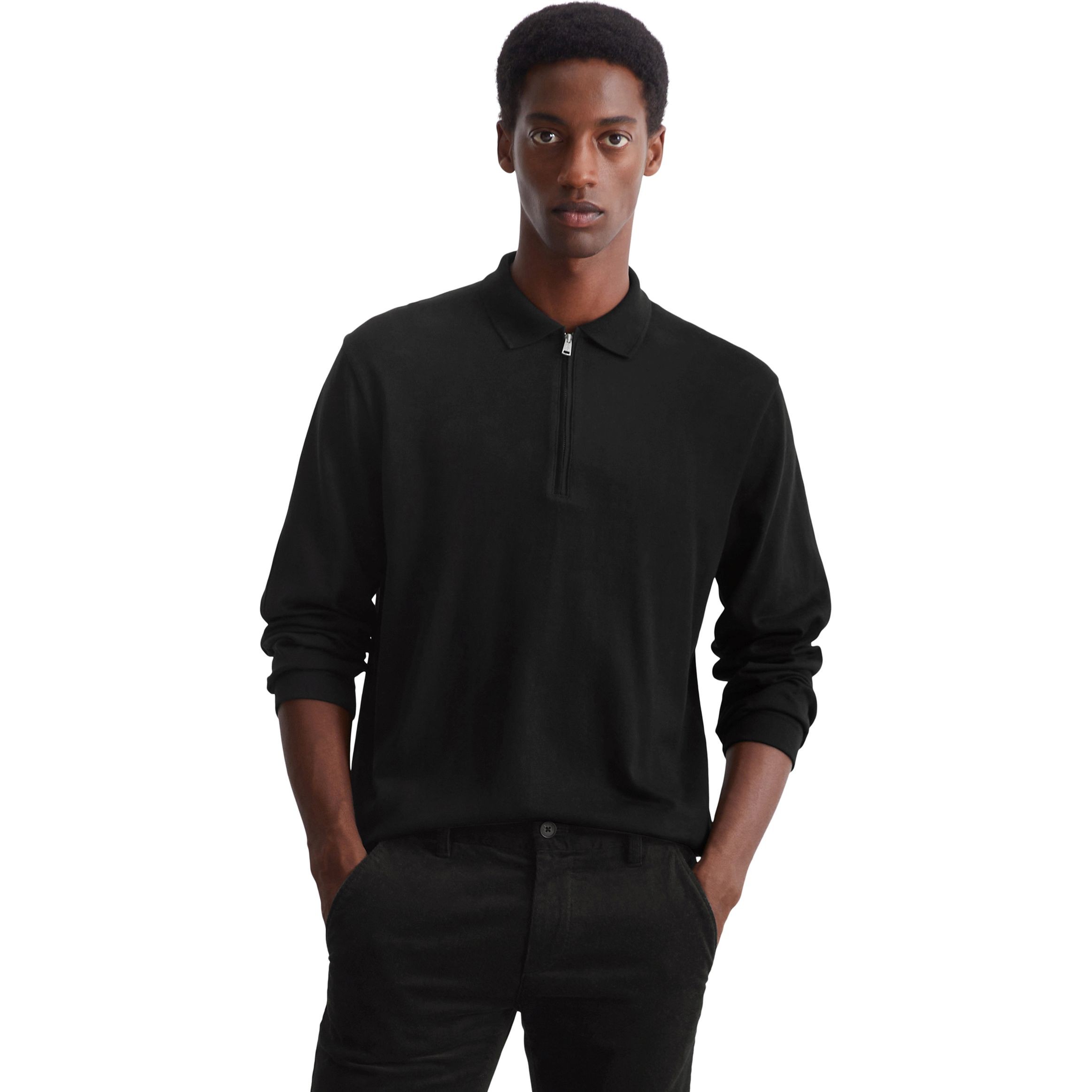 MARC O'POLO Polo marškiniai ilgos rank. vyrams, Juoda, Polo long 429214455070 2