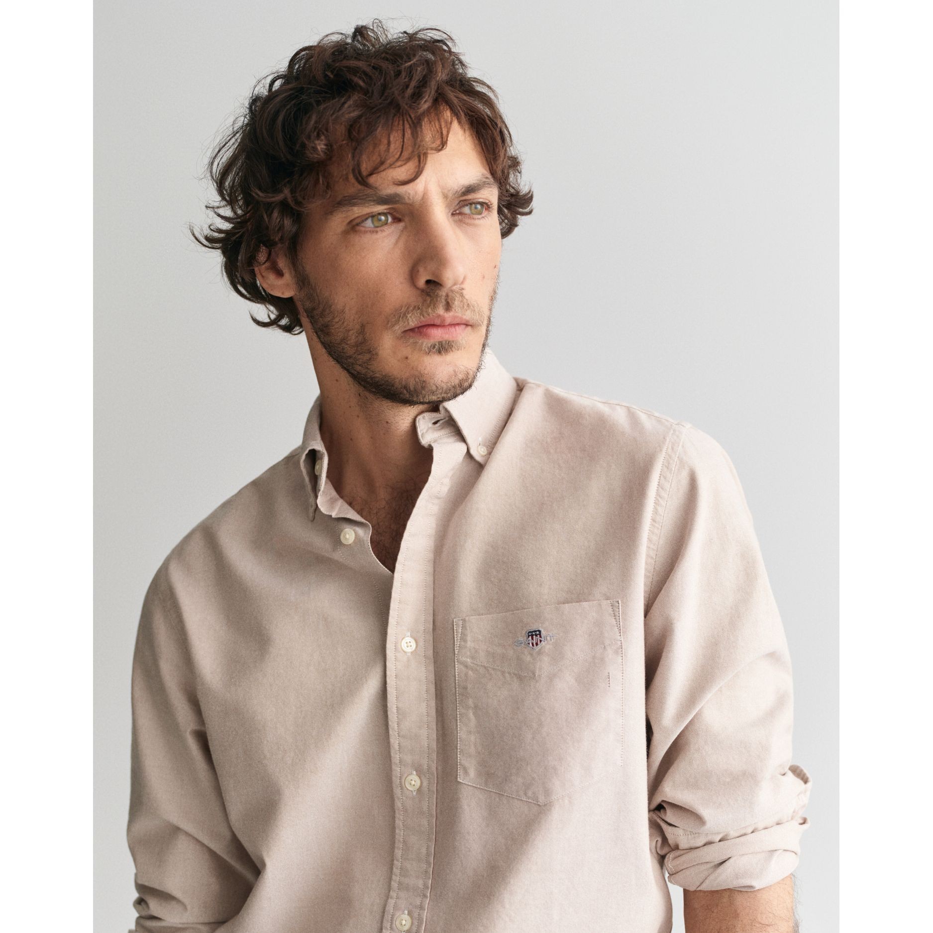 GANT Marškiniai ilgomis rankovėmis vyrams, Chaki, reg classic oxford shirt 4