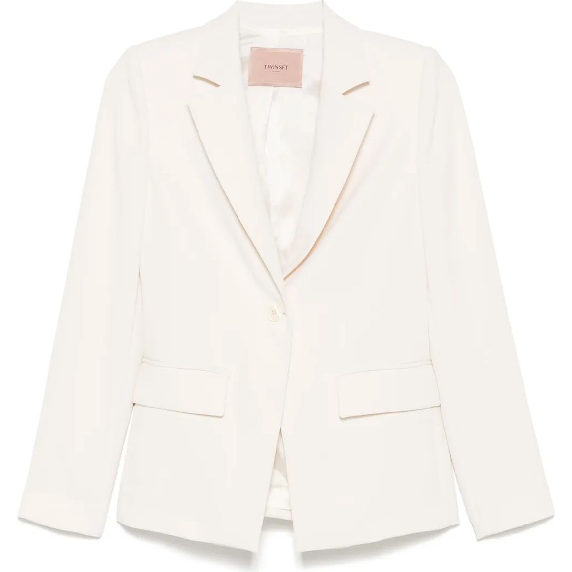 TWINSET Švarkas moterims, Balta, Single-breasted blazer